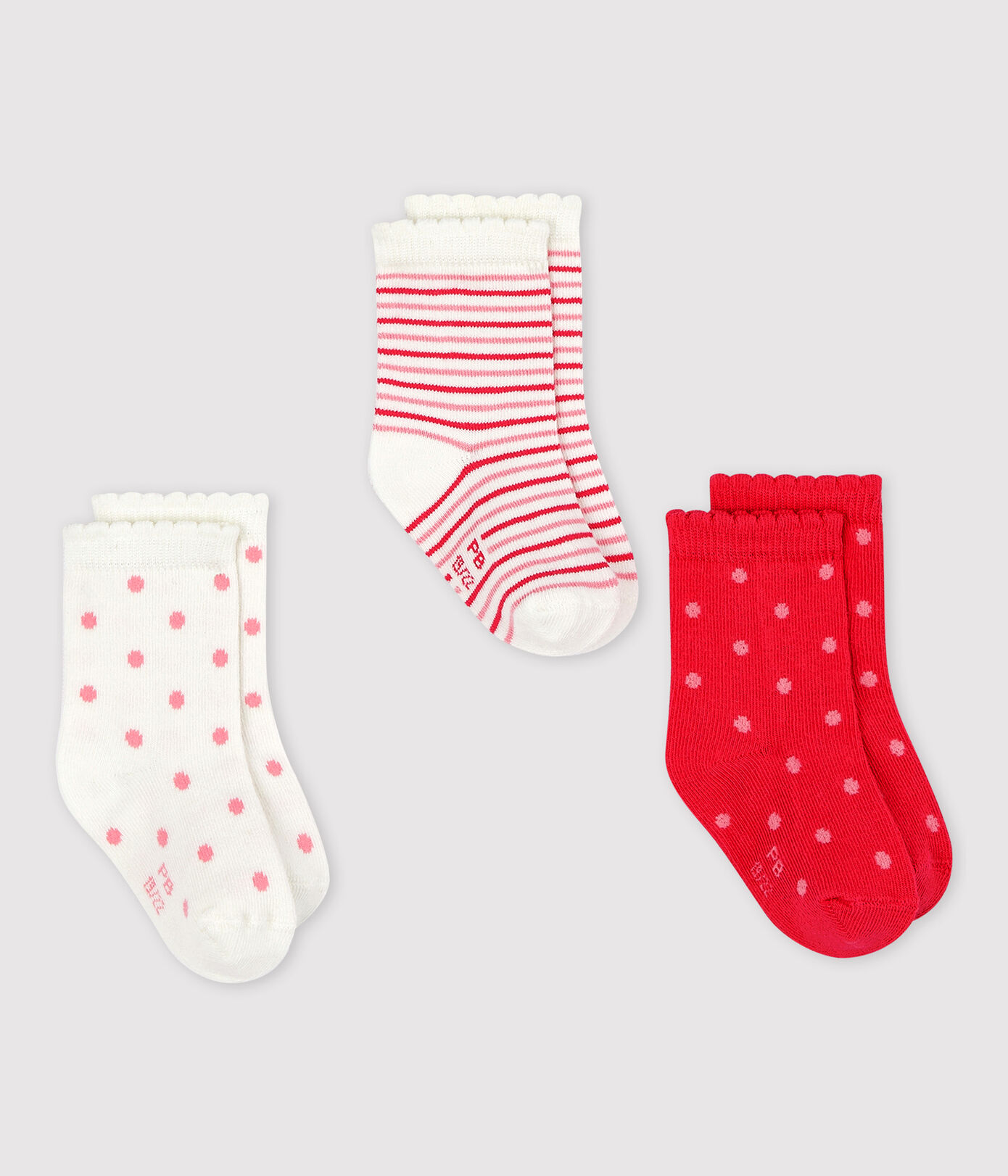 Lot de 3 chaussettes à motif bébé fille