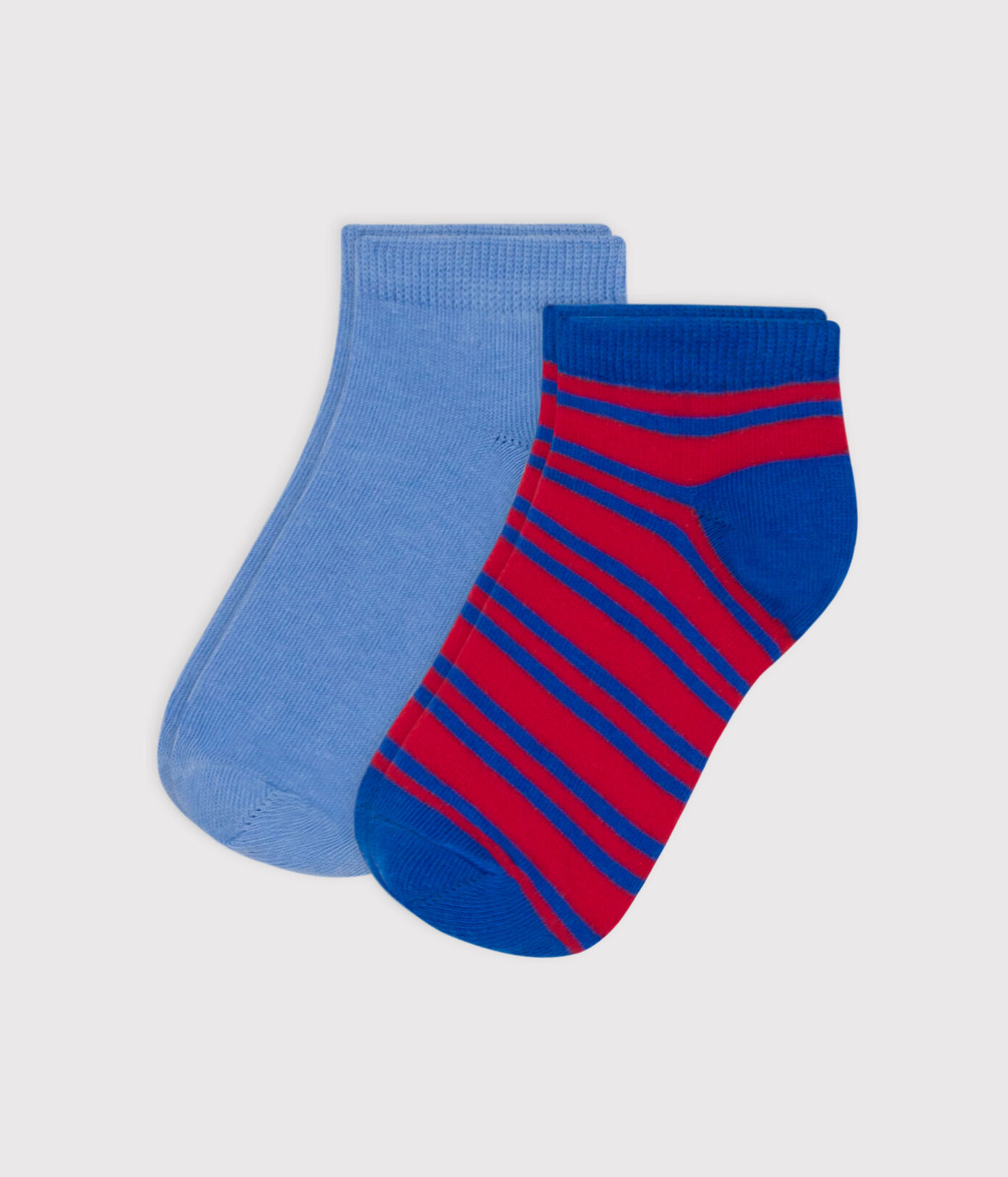 Lot de 2 paires de chaussettes rayures en jersey de coton enfants