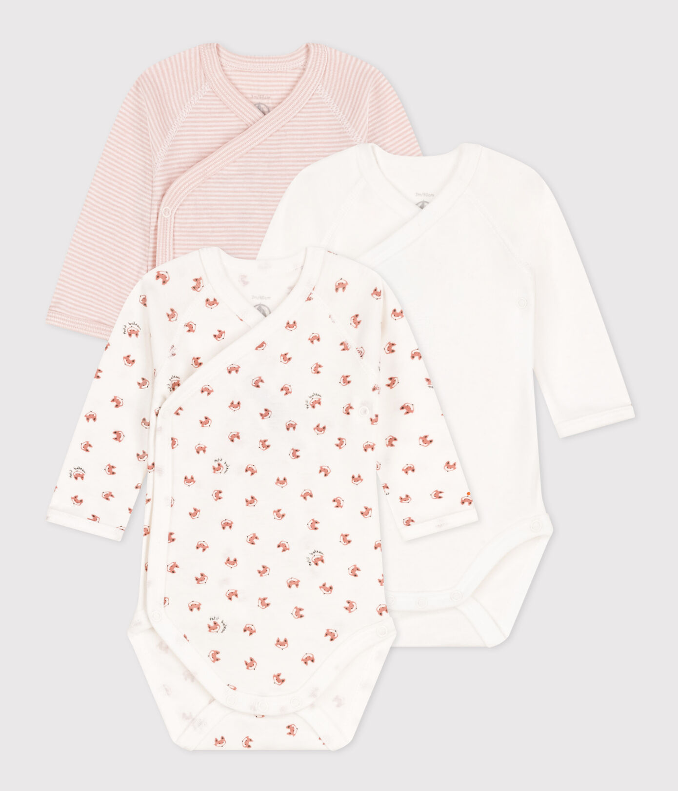 LOT DE 3 BODIES MANCHES LONGUES BB EN COTON