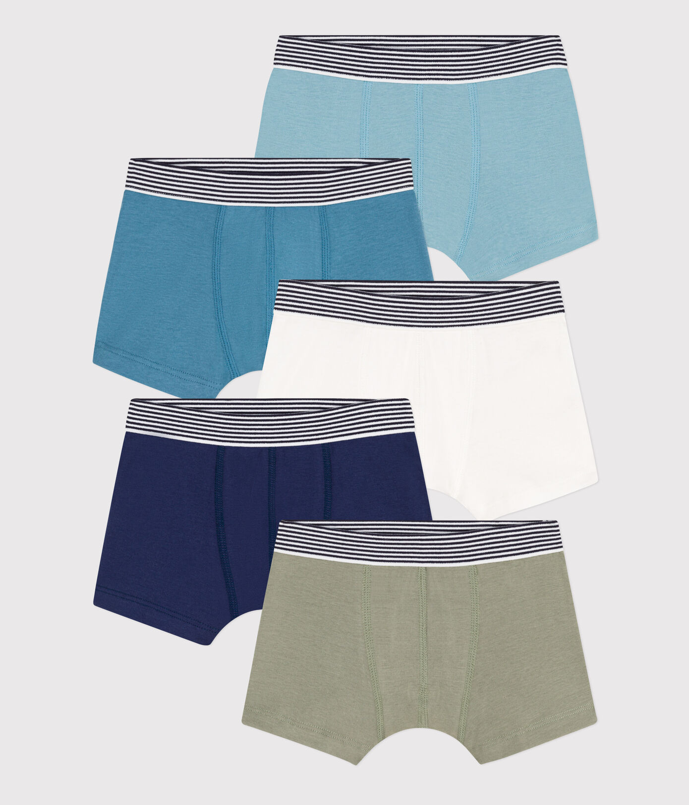 Lot de 5 boxers unis en coton petit garon