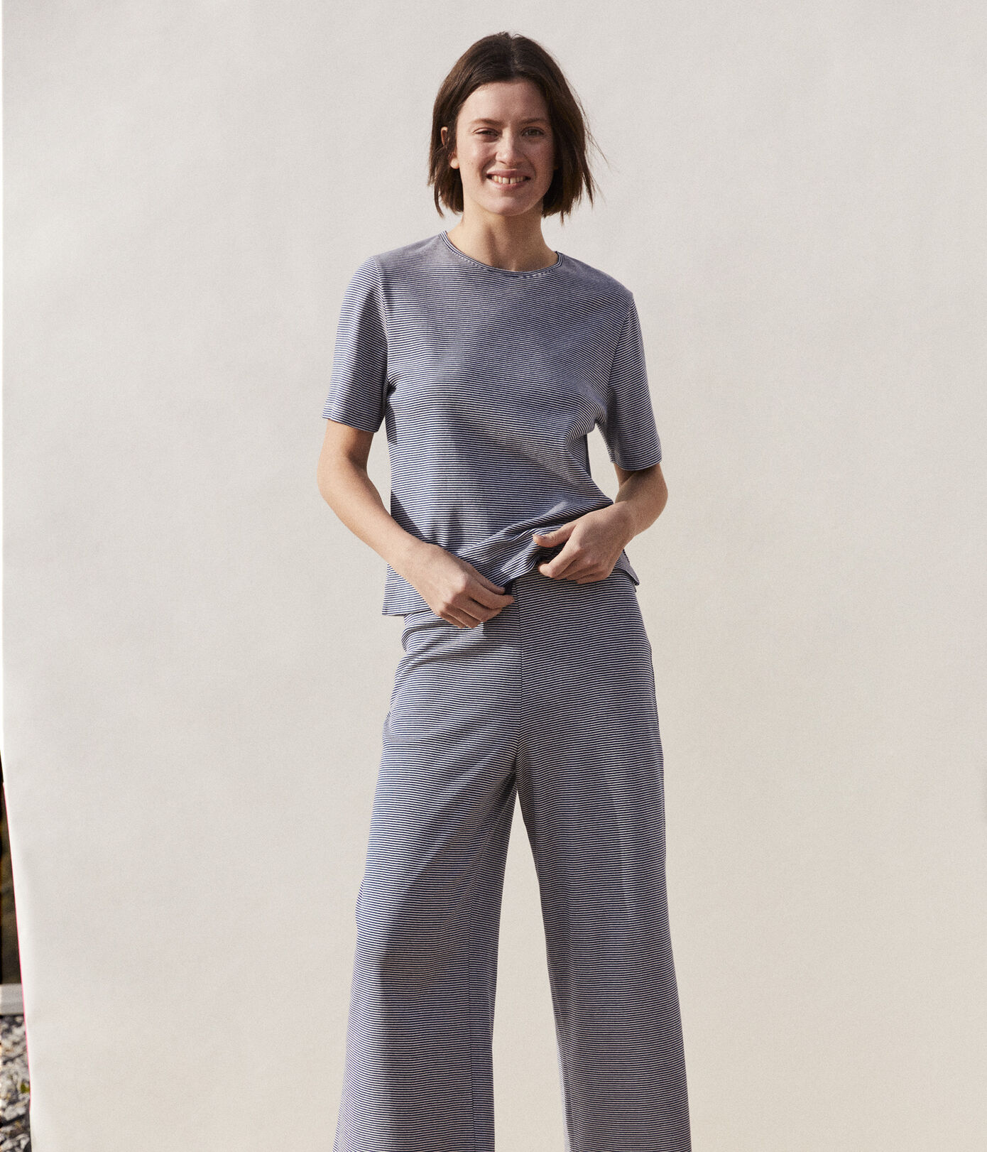 Pyjama milleraies femme en coton