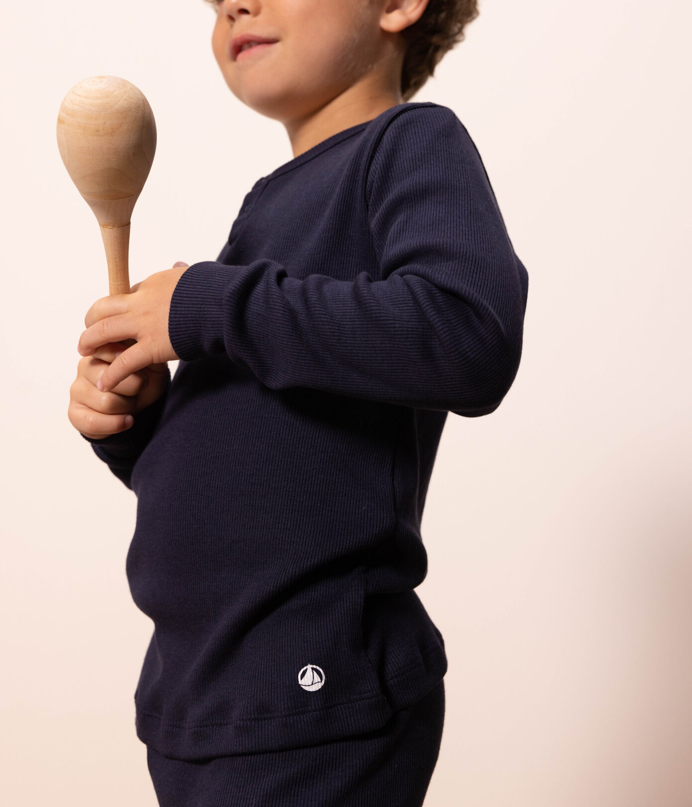 Pyjama uni en coton et lyocell petite fille/petit garon