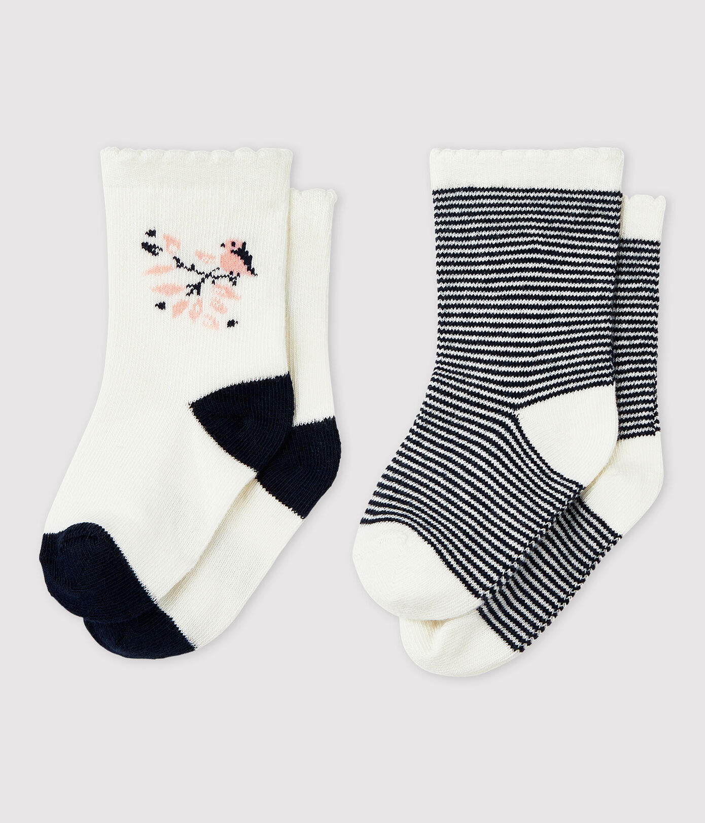 Lot de 2 chaussettes à motif bébé fille