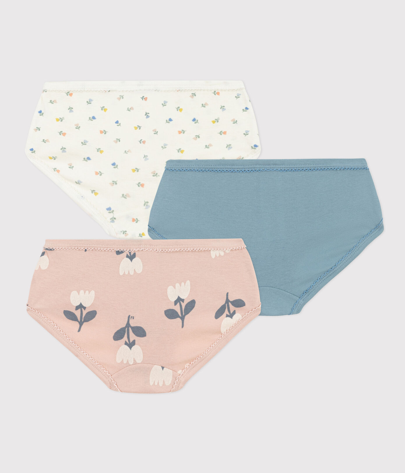 Lot de 3 culottes tulipes en coton petite fille