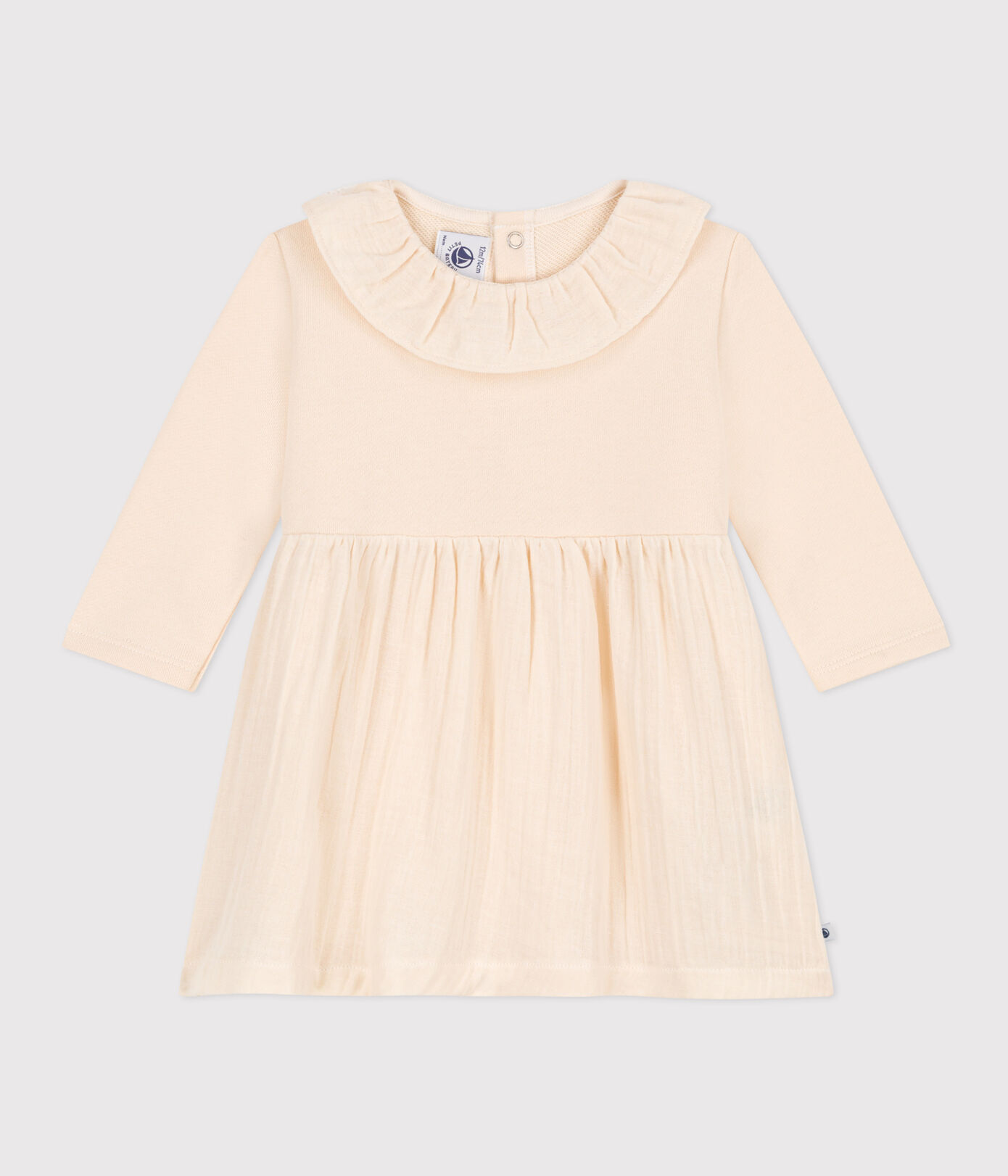 Robe manches longues bimatière bébé