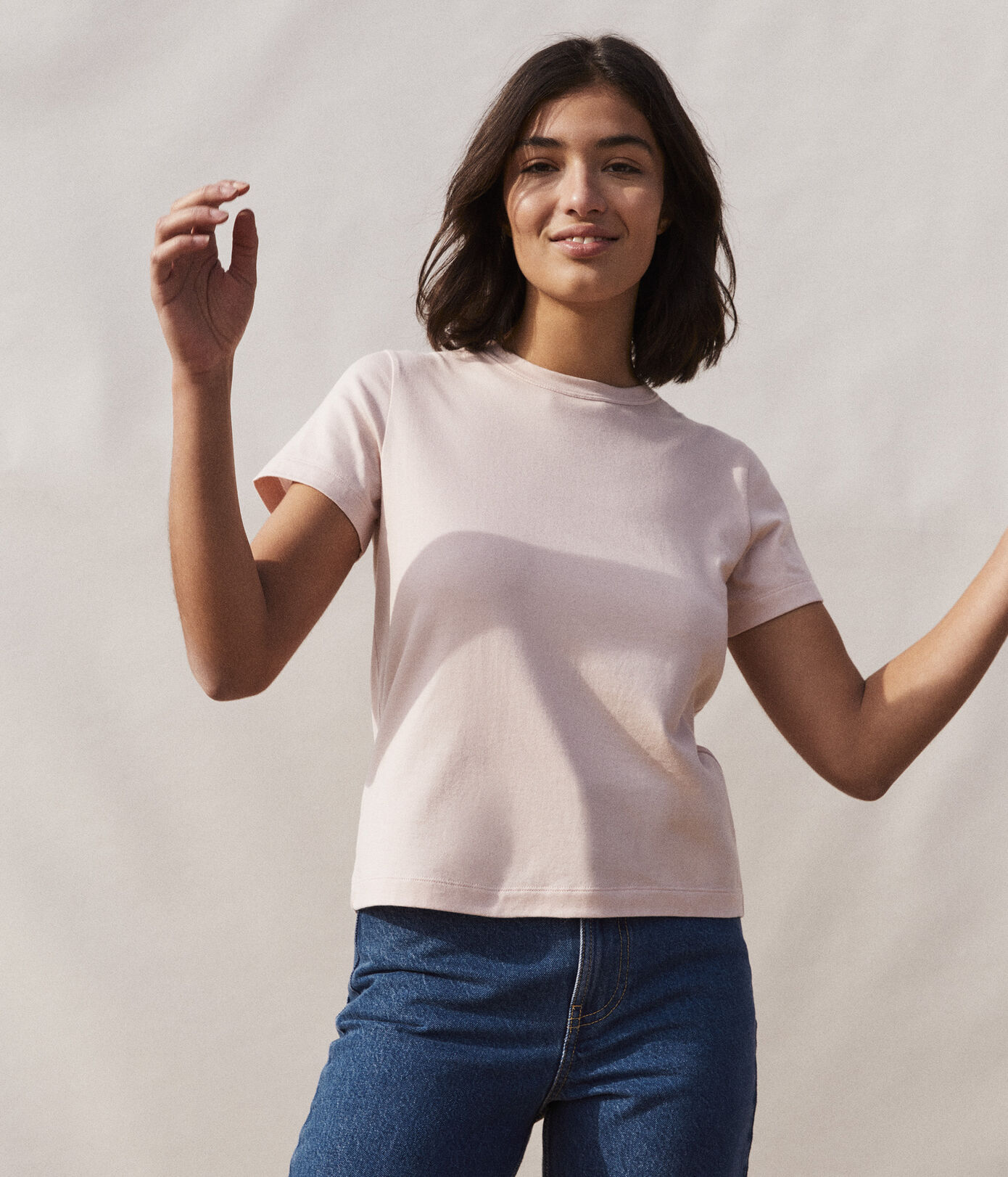 Tee-shirt LE DROIT col rond en coton bio Femme