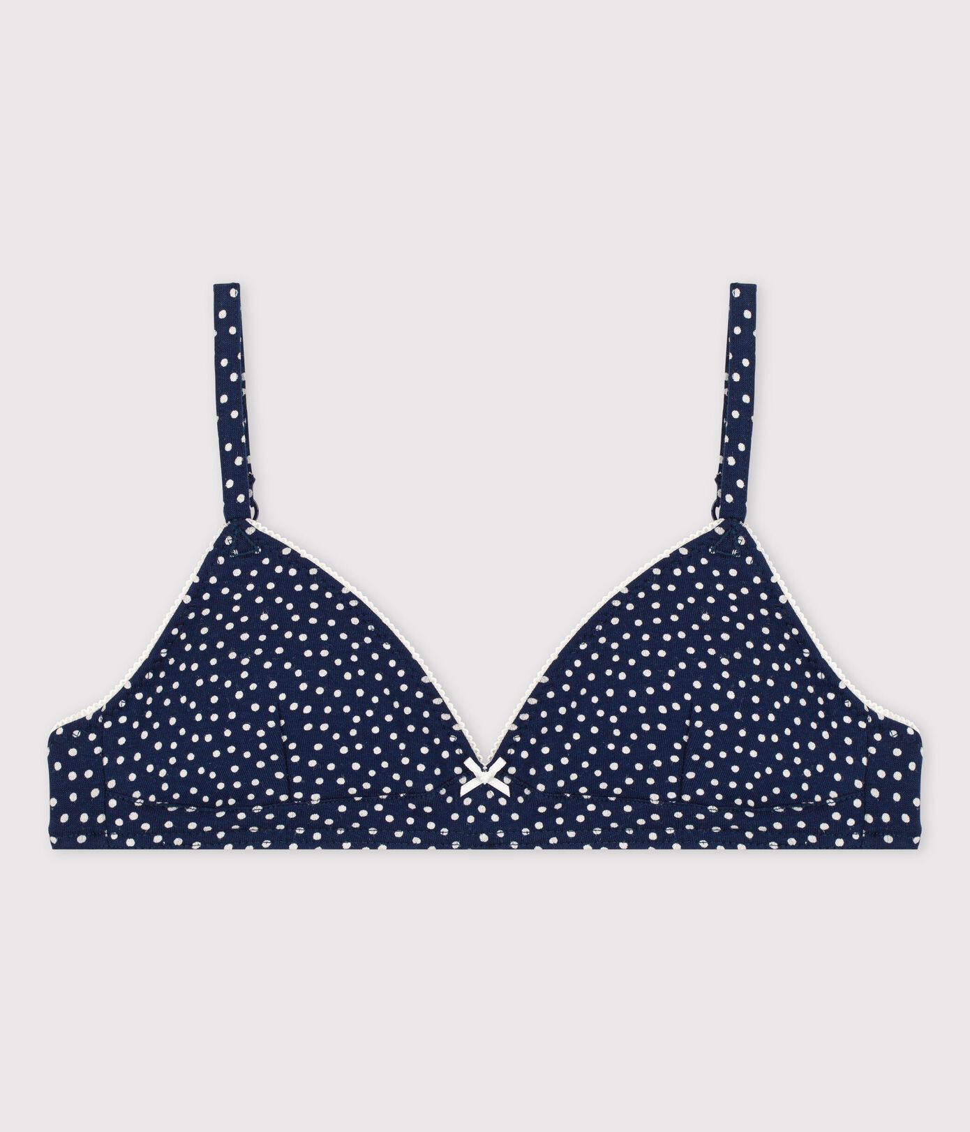 Soutien-gorge paddé pois fille en coton et élasthanne