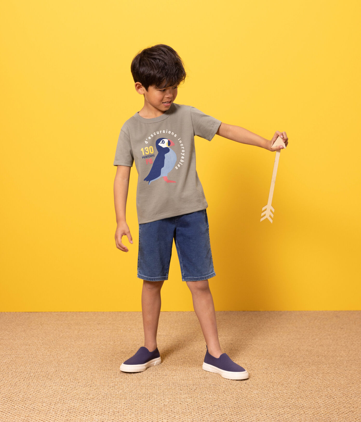 Tee-shirt manches courtes en coton enfant garon