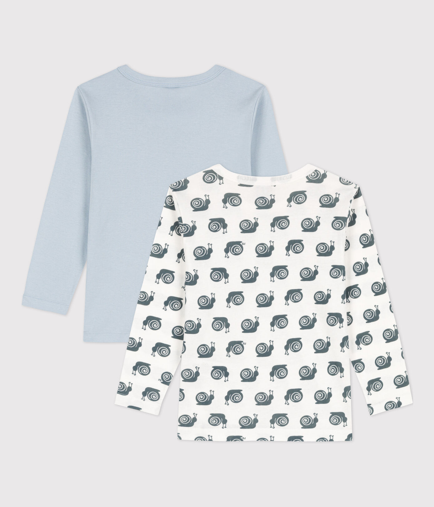 Lot de 2 tee-shirts manches longues escargots petit garon en coton