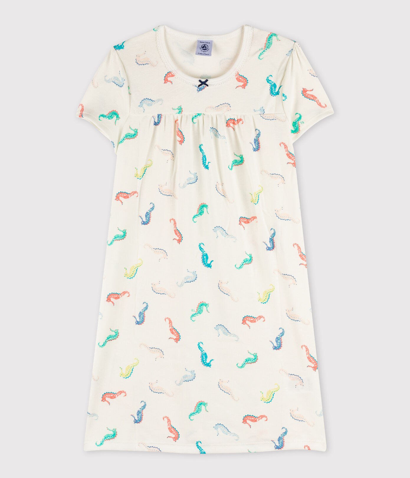 Chemise de nuit imprimé hippocampes petite fille en coton