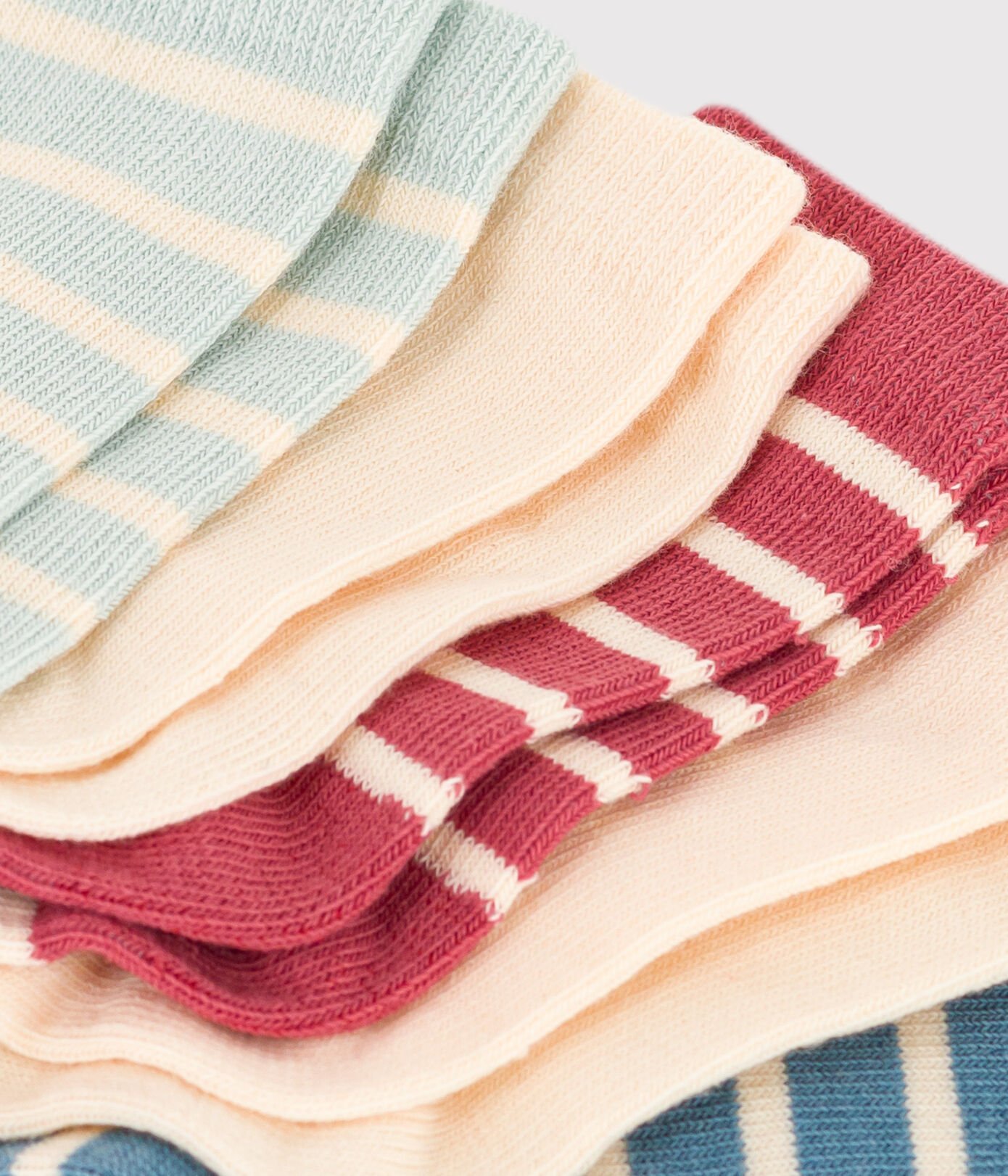 Lot de 5 paires de chaussettes rayures en jersey de coton bébé