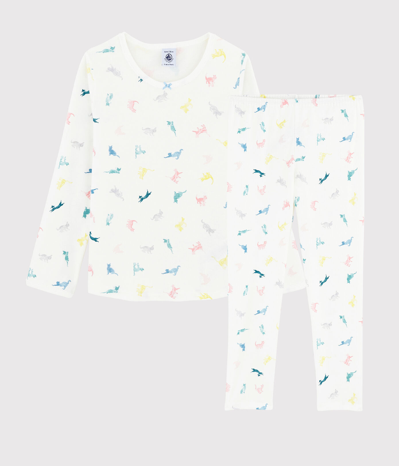 Pyjama imprimé chats petite fille en coton