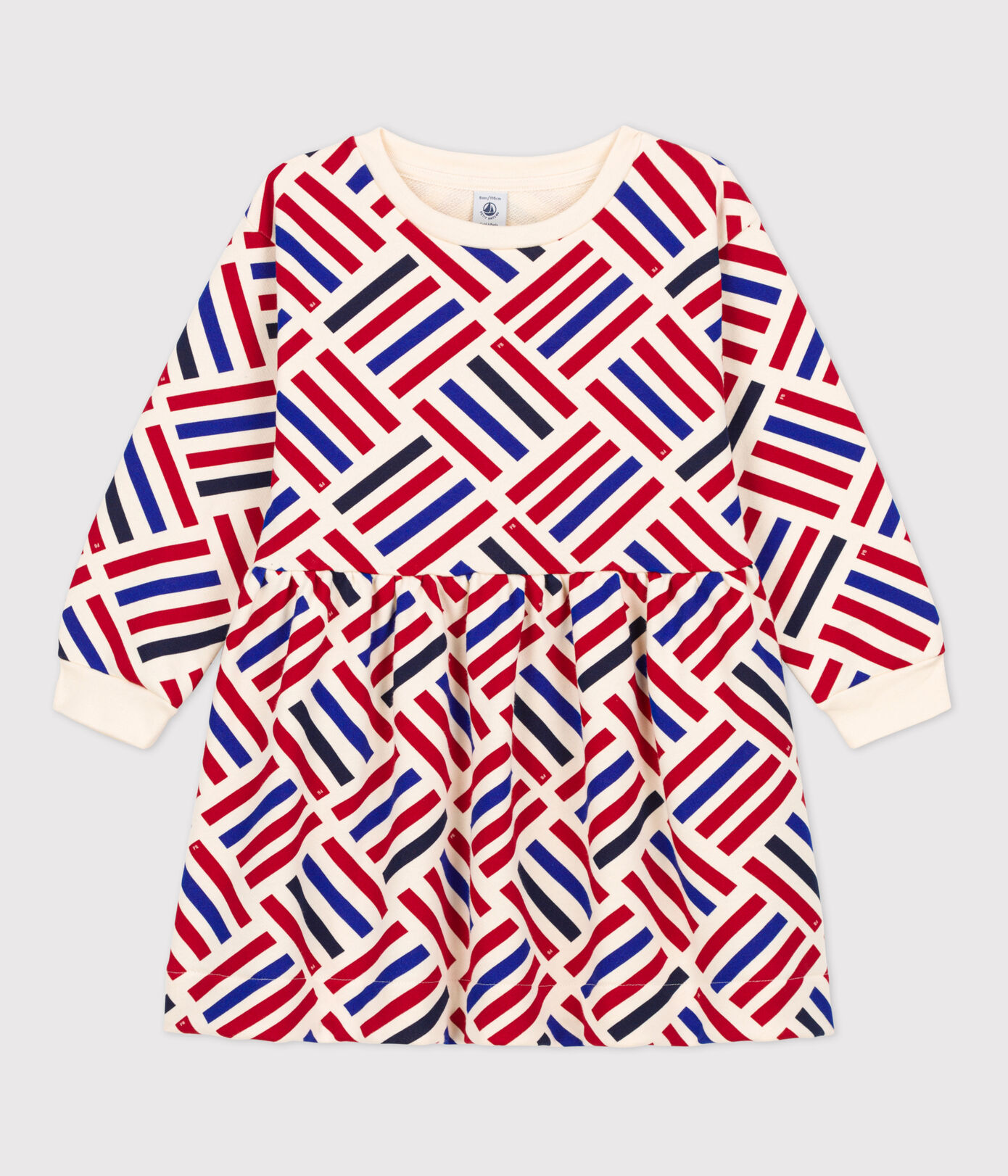 Robe manches longues imprimée en molleton enfant fille