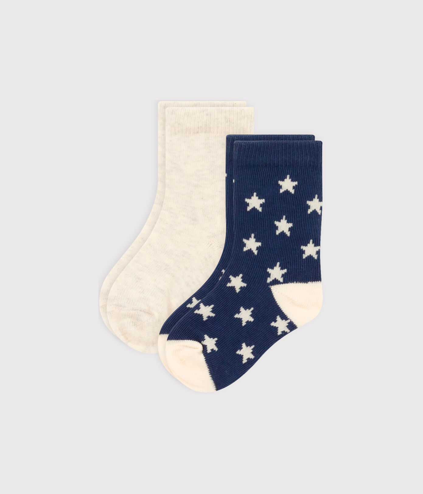 Lot de 2 paires de chaussettes étoiles bébé