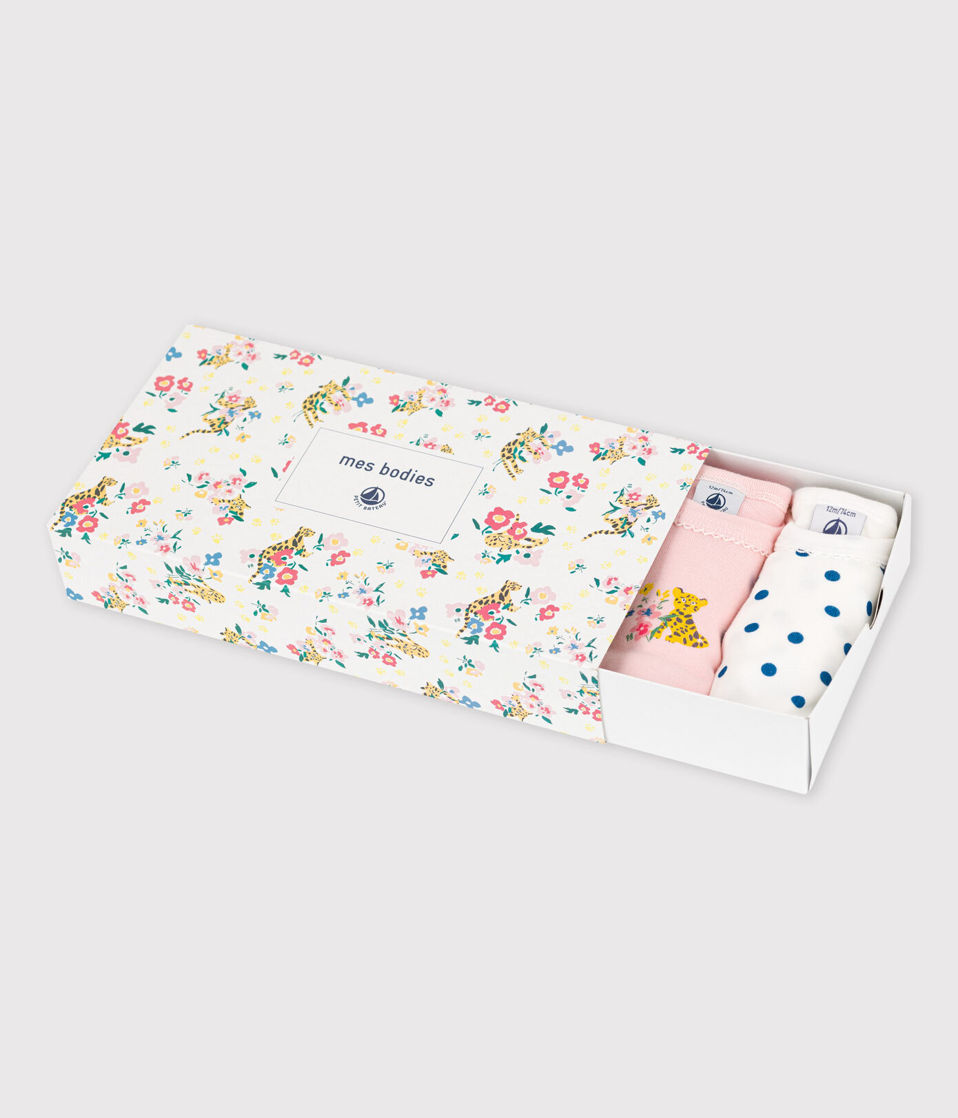 Lot de 5 bodies manches longues bébé fille en coton