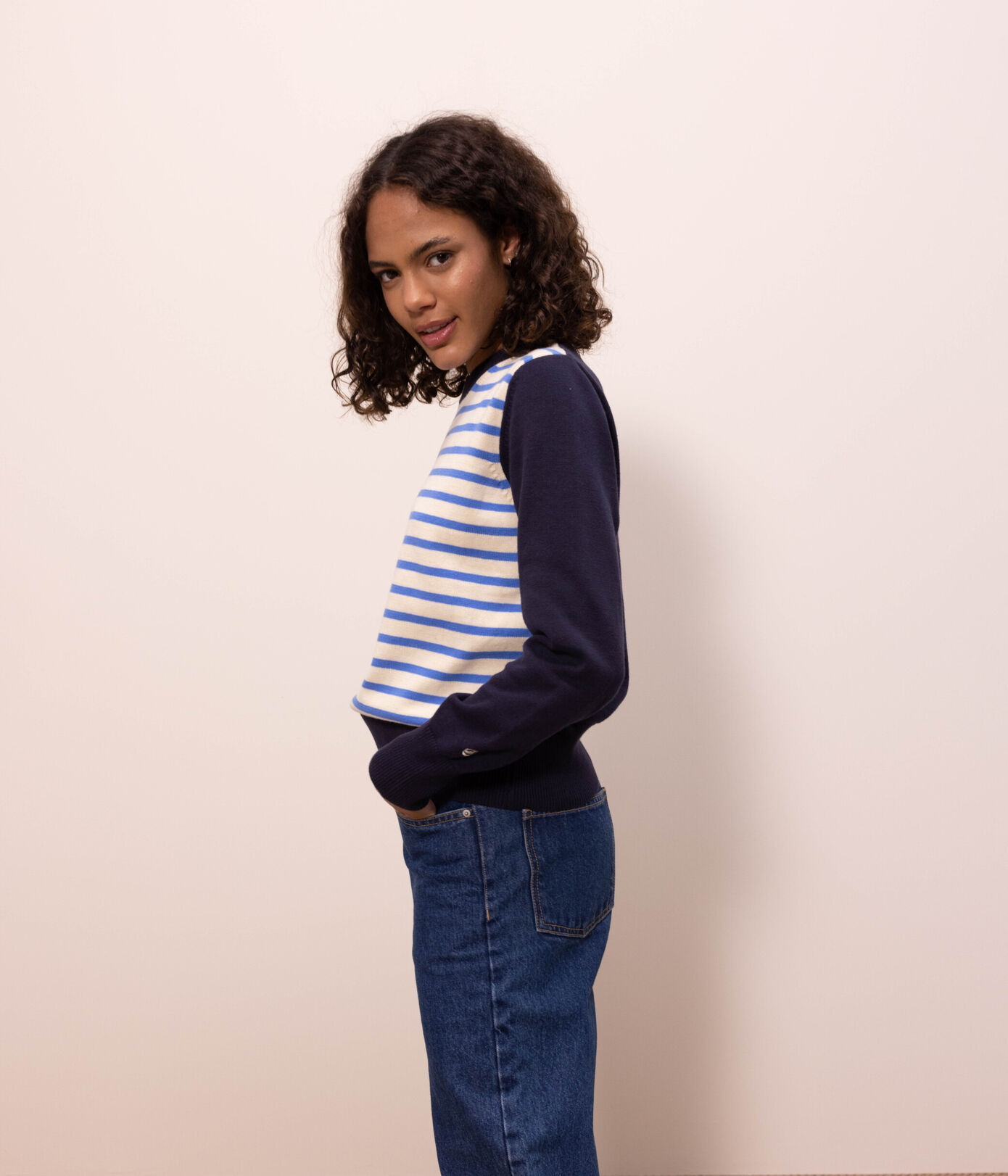 Pull marinière coton Femme