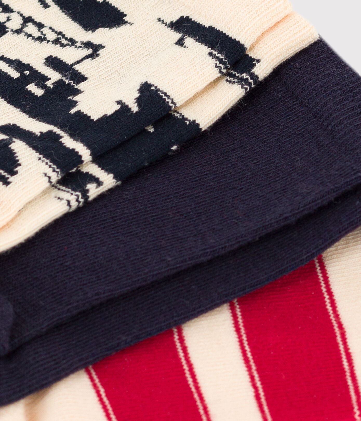 Lot de 3 paires de chaussettes port en jersey de coton enfants