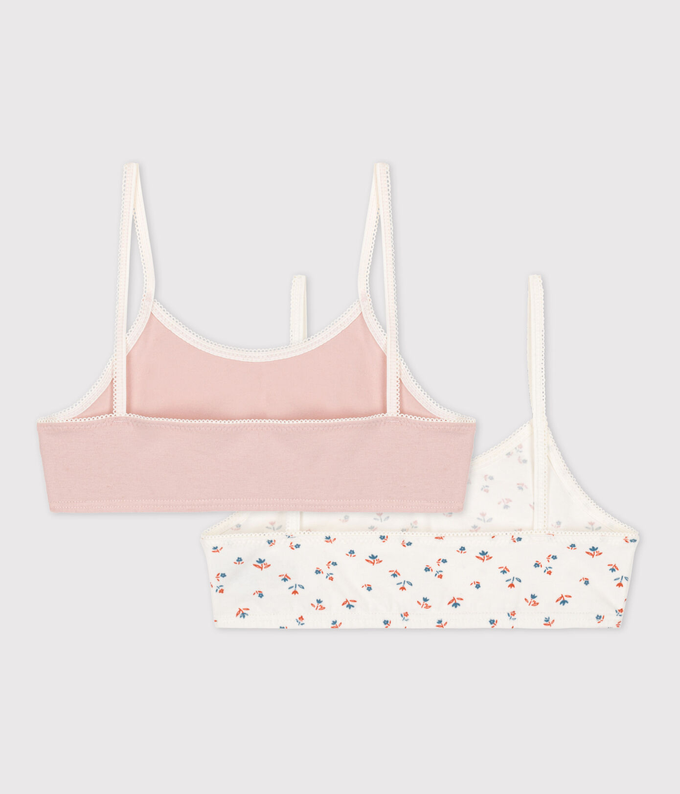 Lot de 2 brassières fleur en coton et élasthanne
