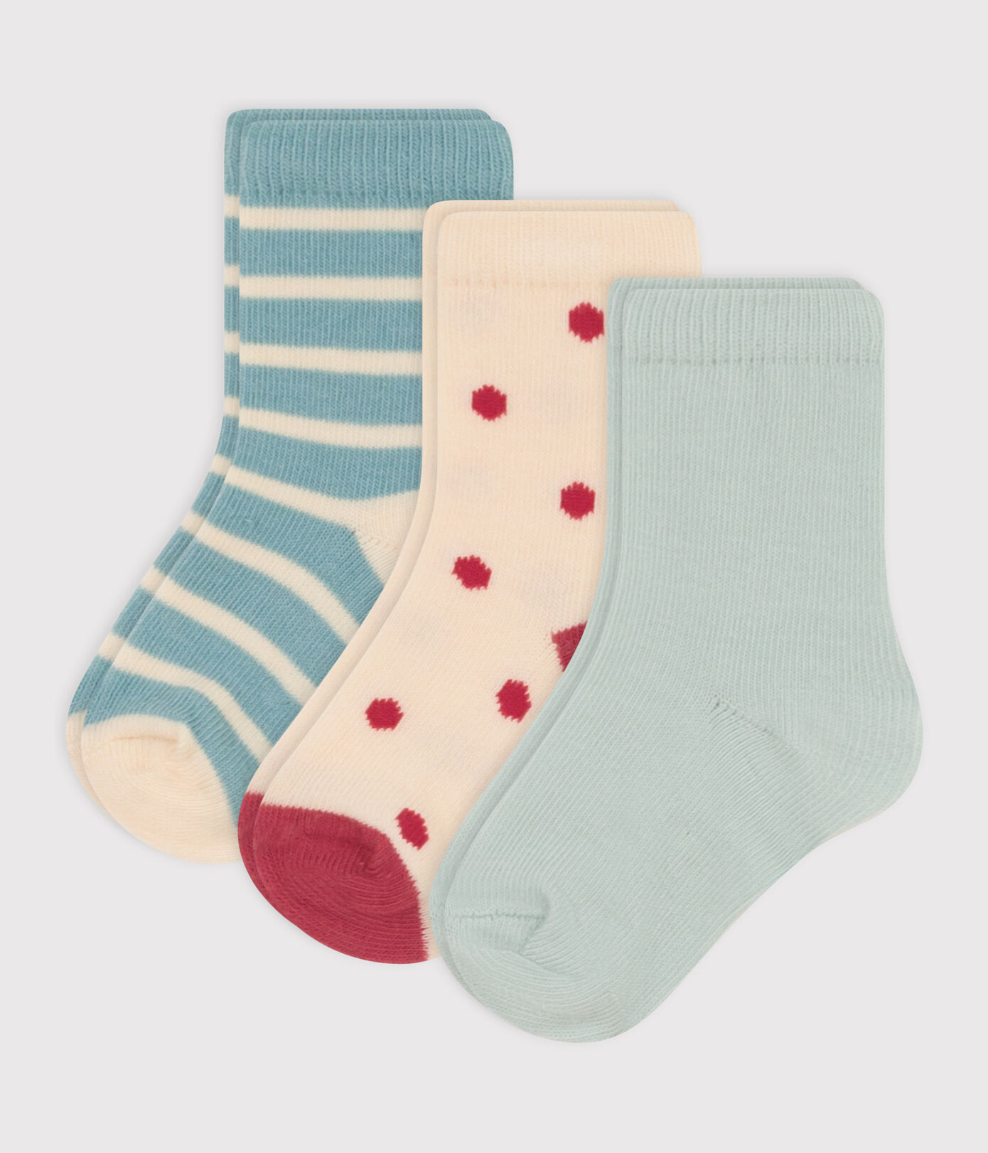 Lot de 3 paires de chaussettes pois en jersey de coton bébé