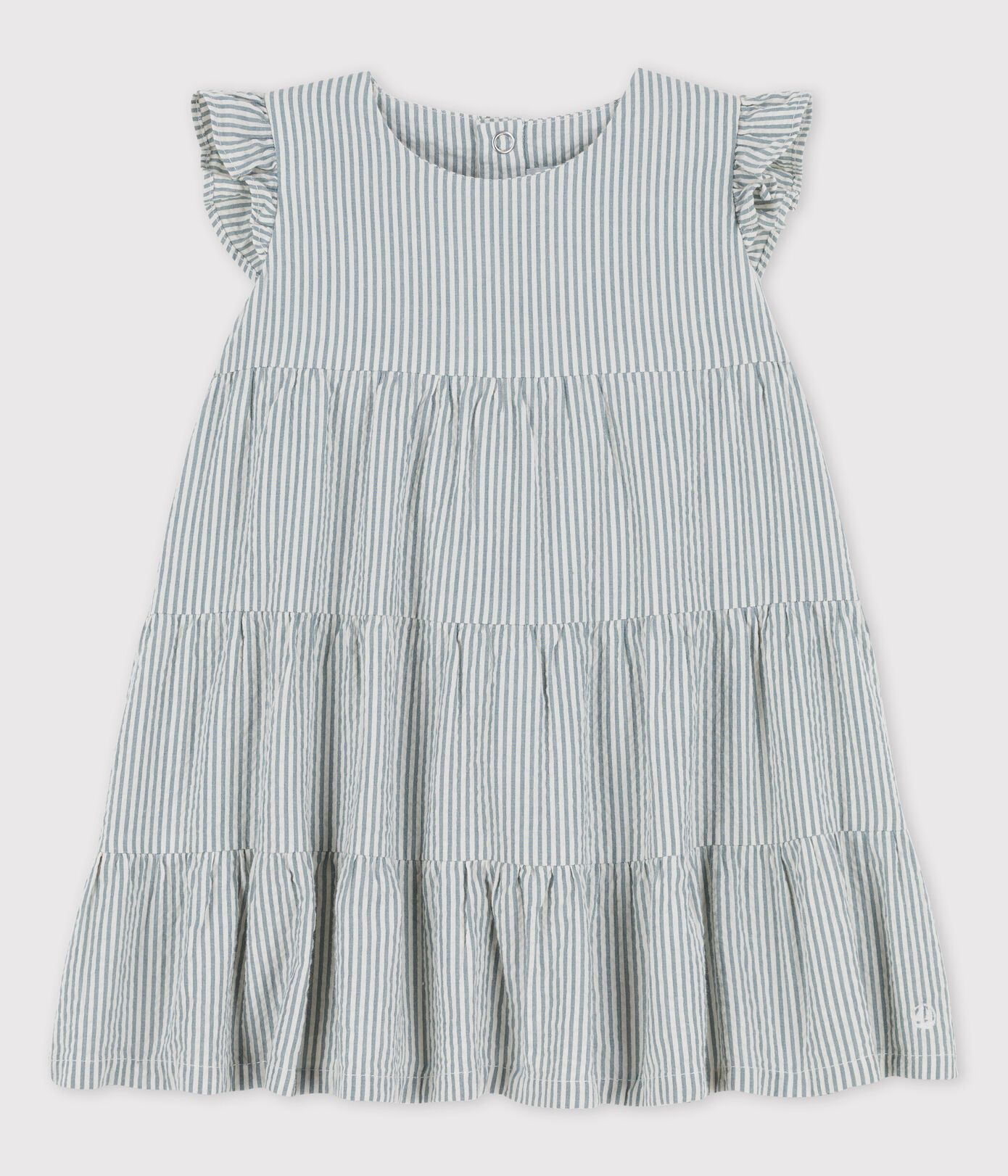 Robe rayée en seersucker bio bébé