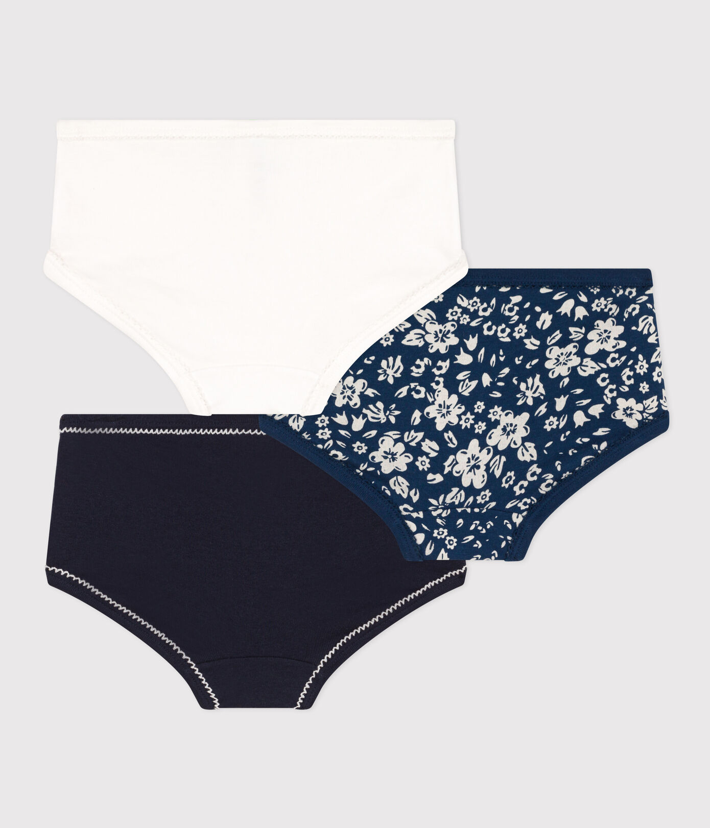 Lot de 3 culottes fleur en coton petite fille