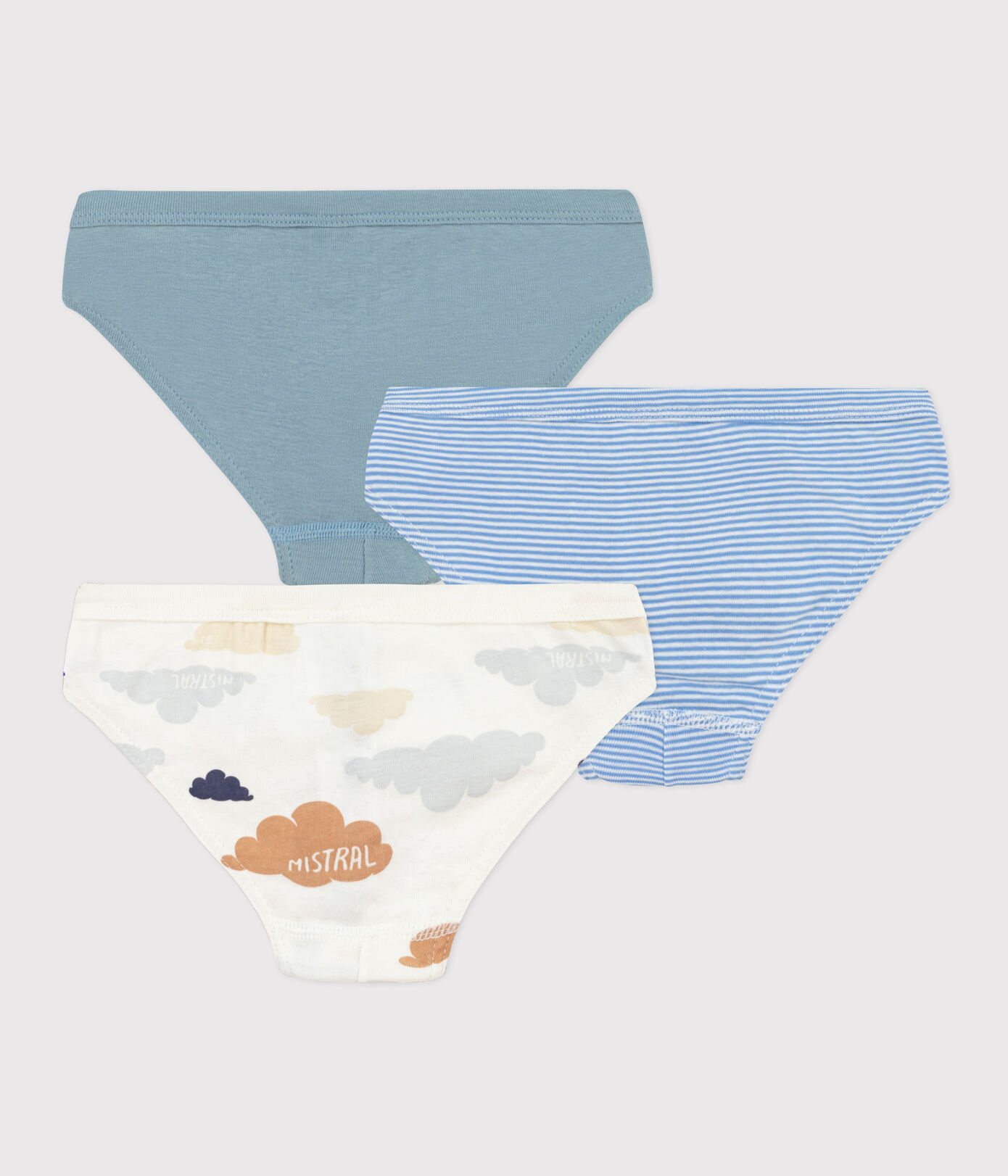 Lot de 3 slips nuages en coton petit garon
