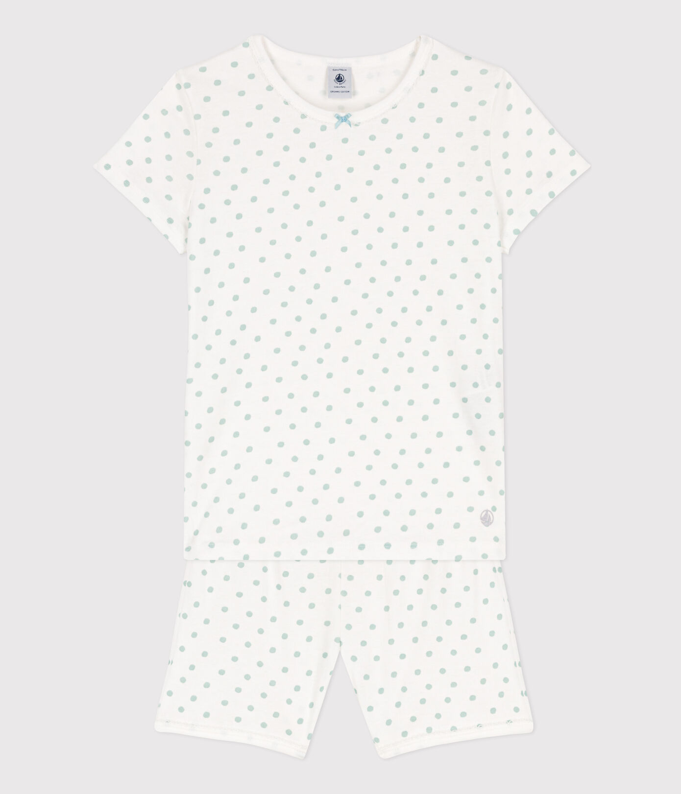 Pyjacourt à pois en coton petite fille