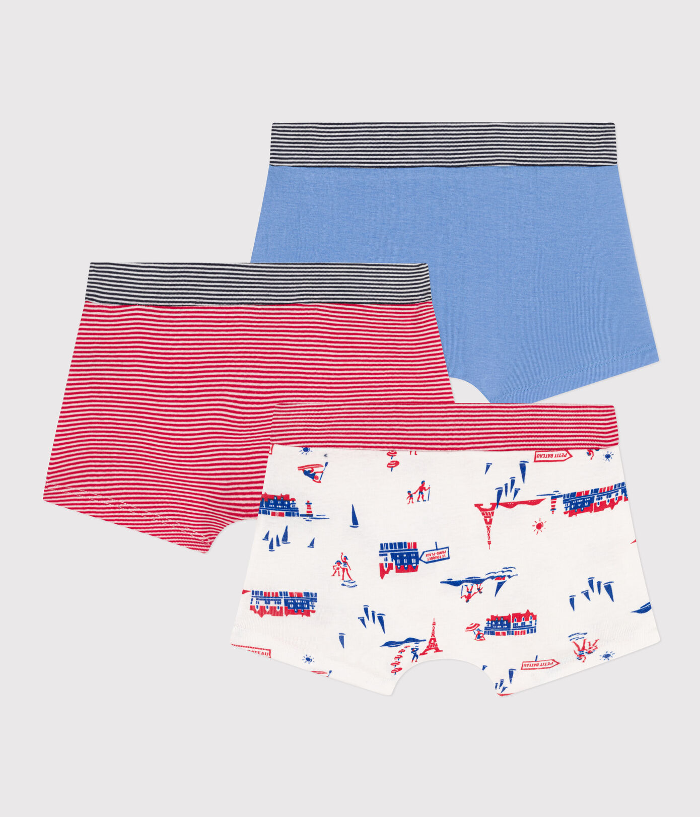 Lot de 3 boxers Paris en coton petit garon