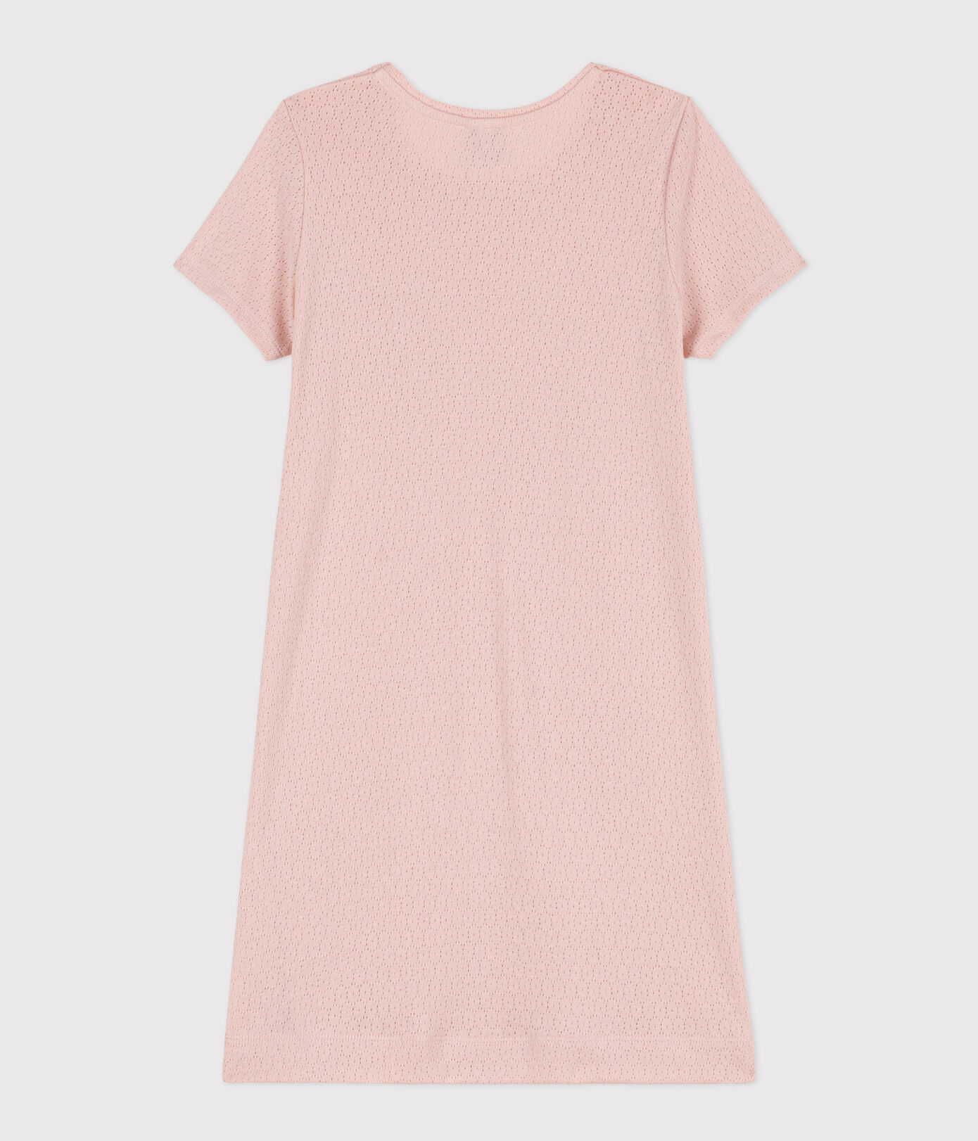 Chemise de nuit unie en coton ajouré petite fille