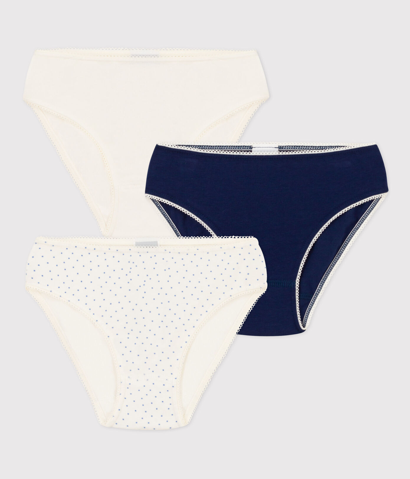 Lot de 3 culottes à pois en coton et élasthanne petite fille