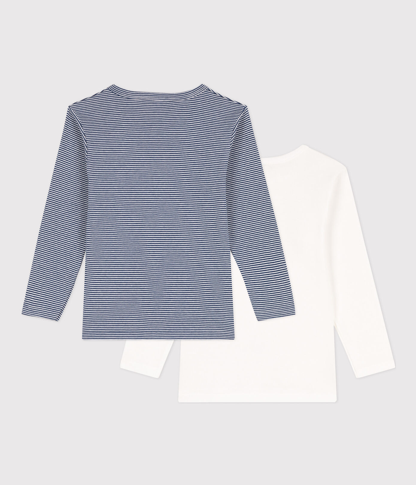 Lot de 2 tee-shirts manches longues milleraies petit garon en coton