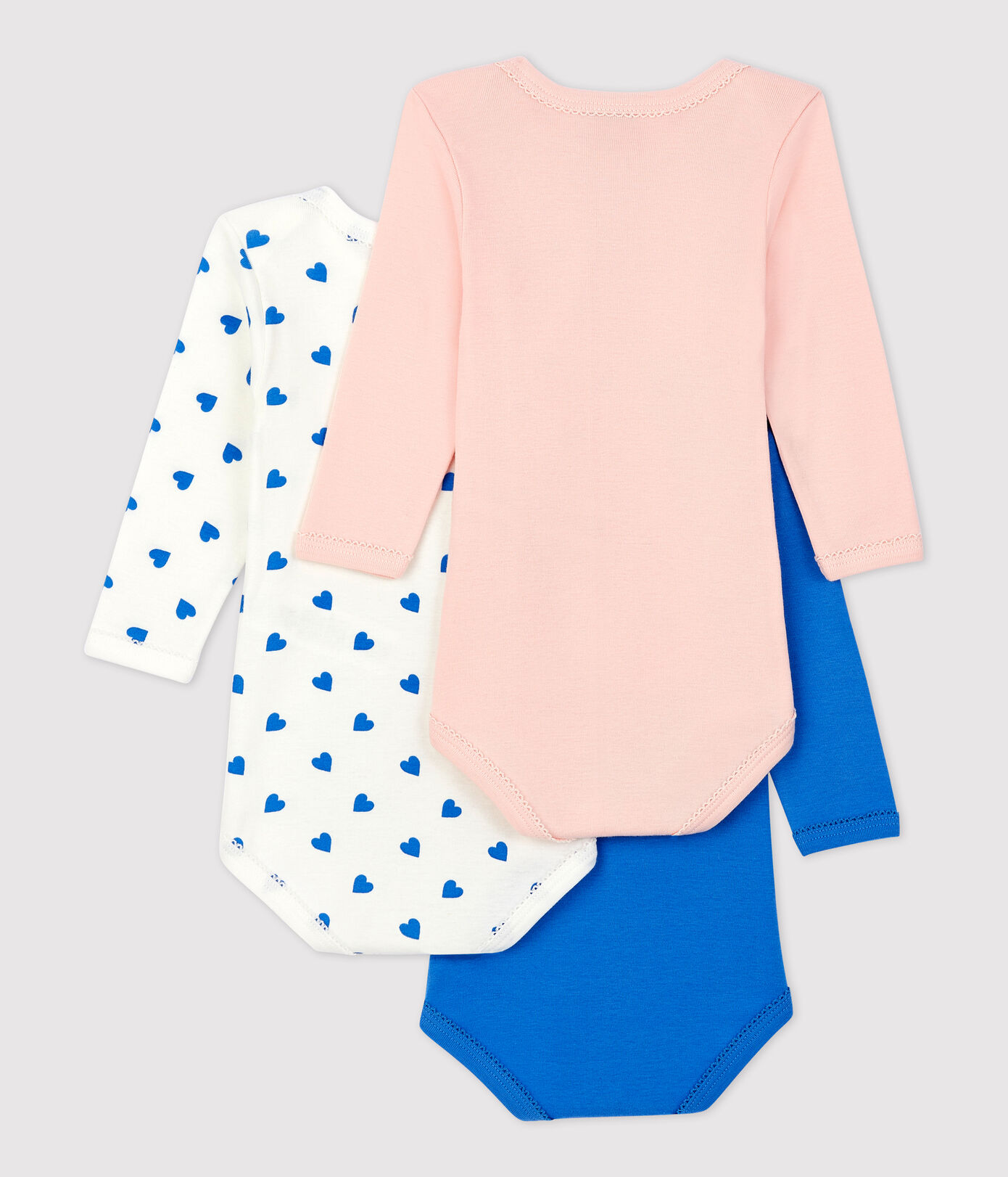 Lot de 3 bodies curs bleus manches longues