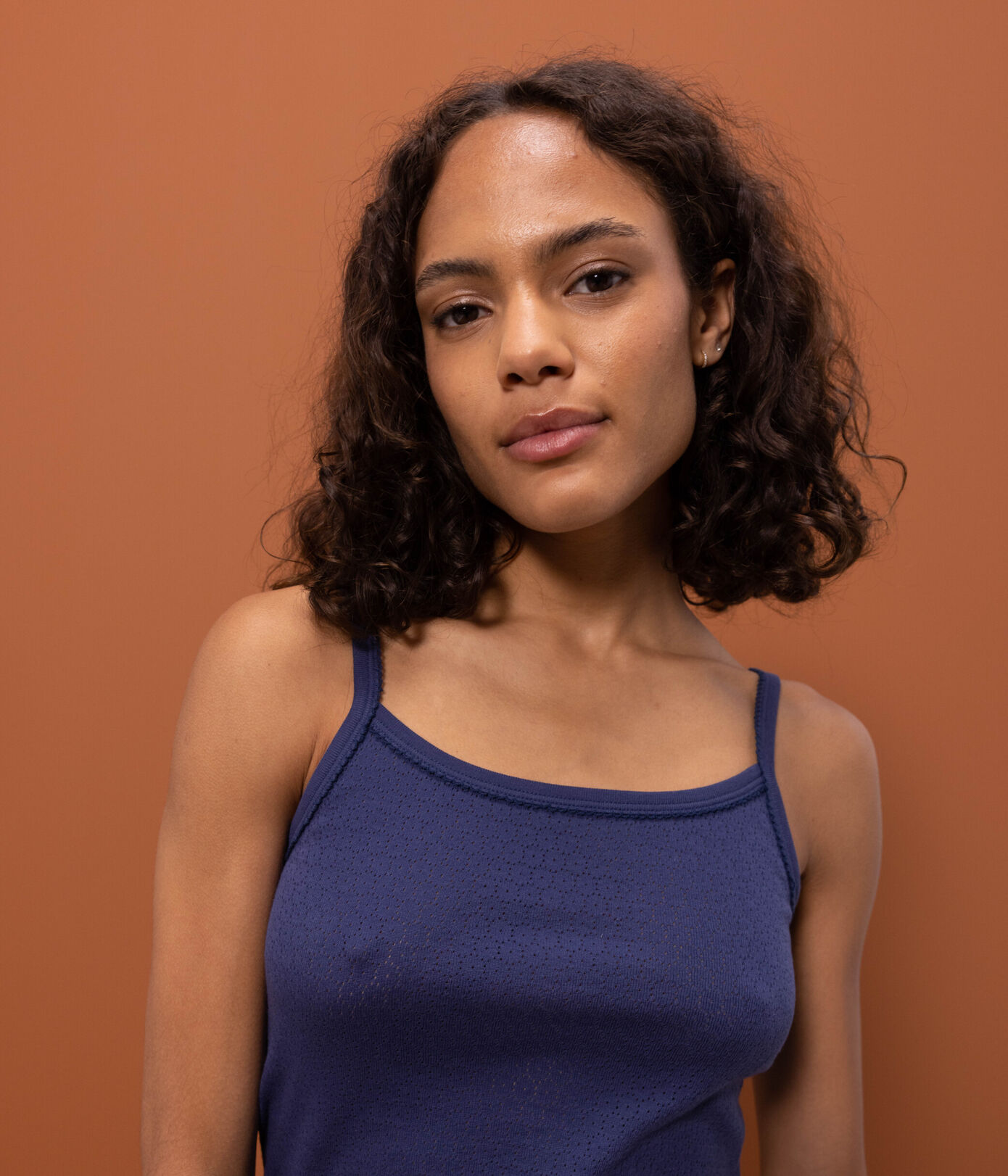 Chemises à bretelles en coton ajouré Femme