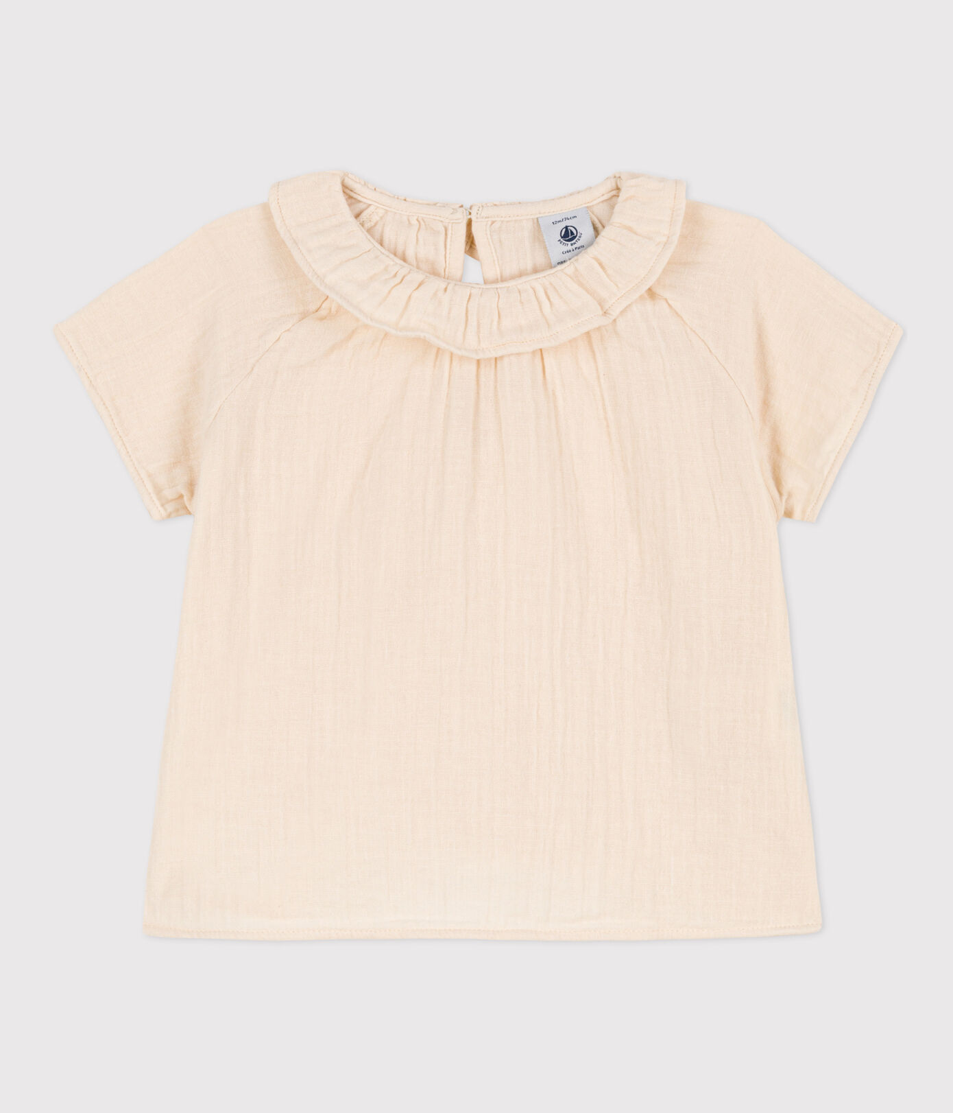 Blouse manches courtes bébé en gaze de coton