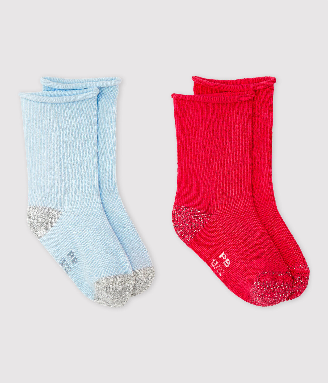 Lot de 2 chaussettes unis bébé fille