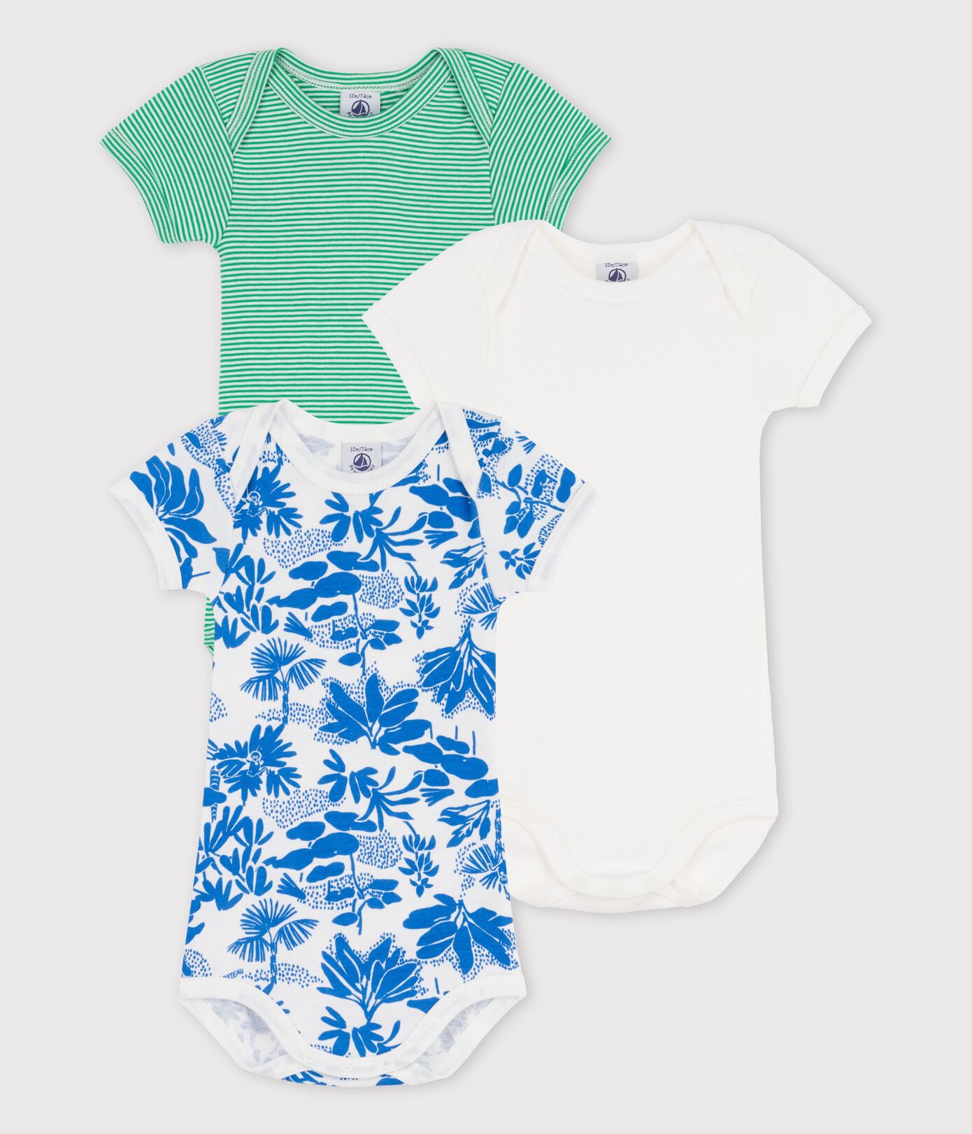 Lot de 3 bodies manches courtes en coton