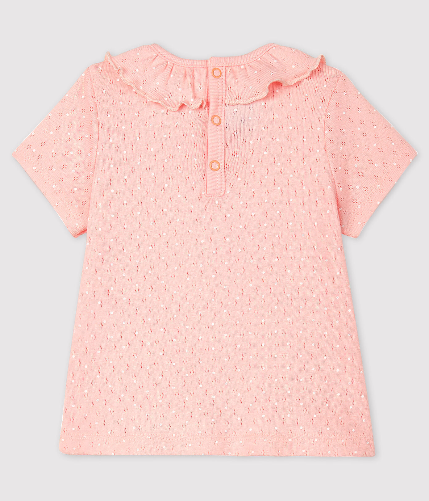 Blouse ajourée manches courtes en coton bébé fille