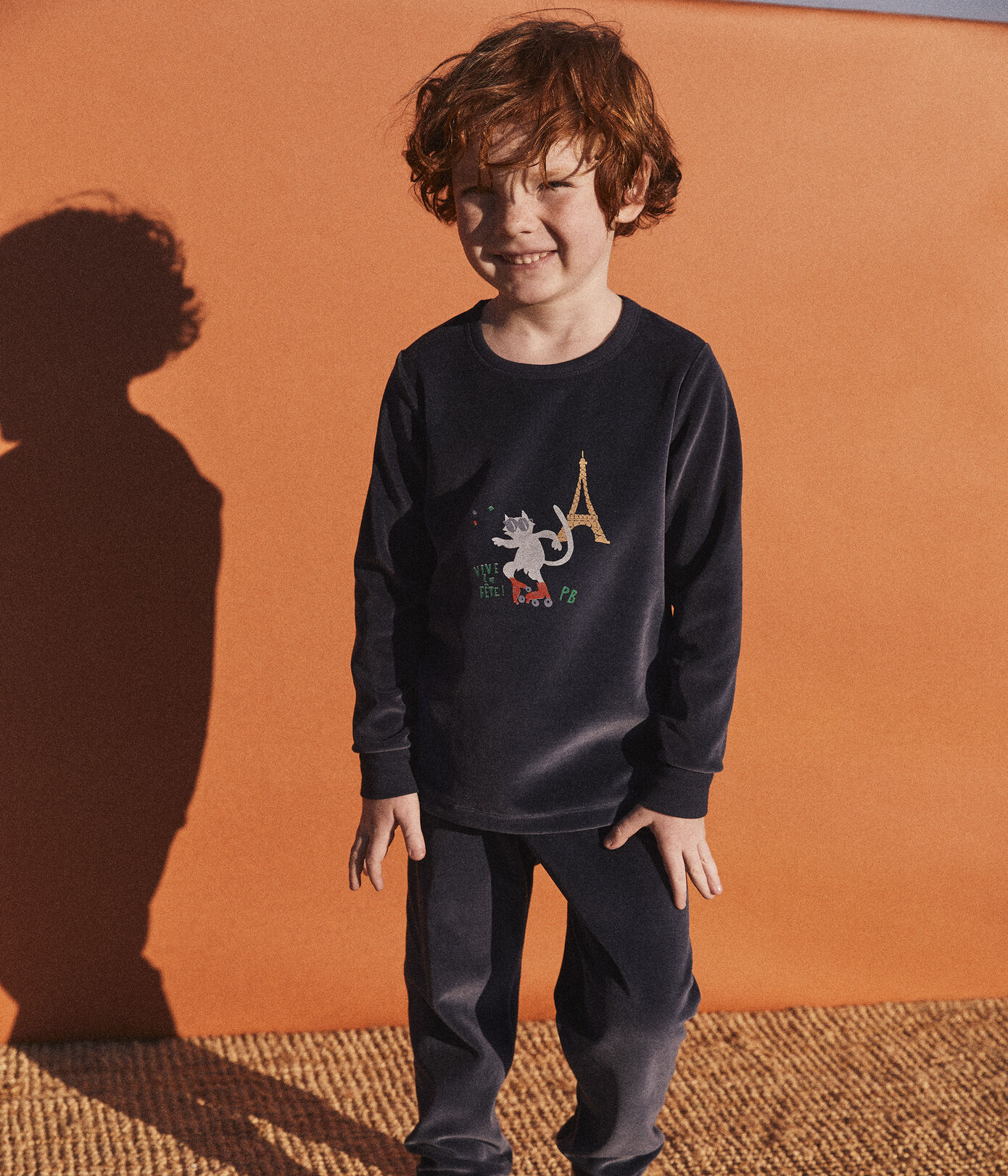 Pyjama Paris petite fille/petit garon en velours