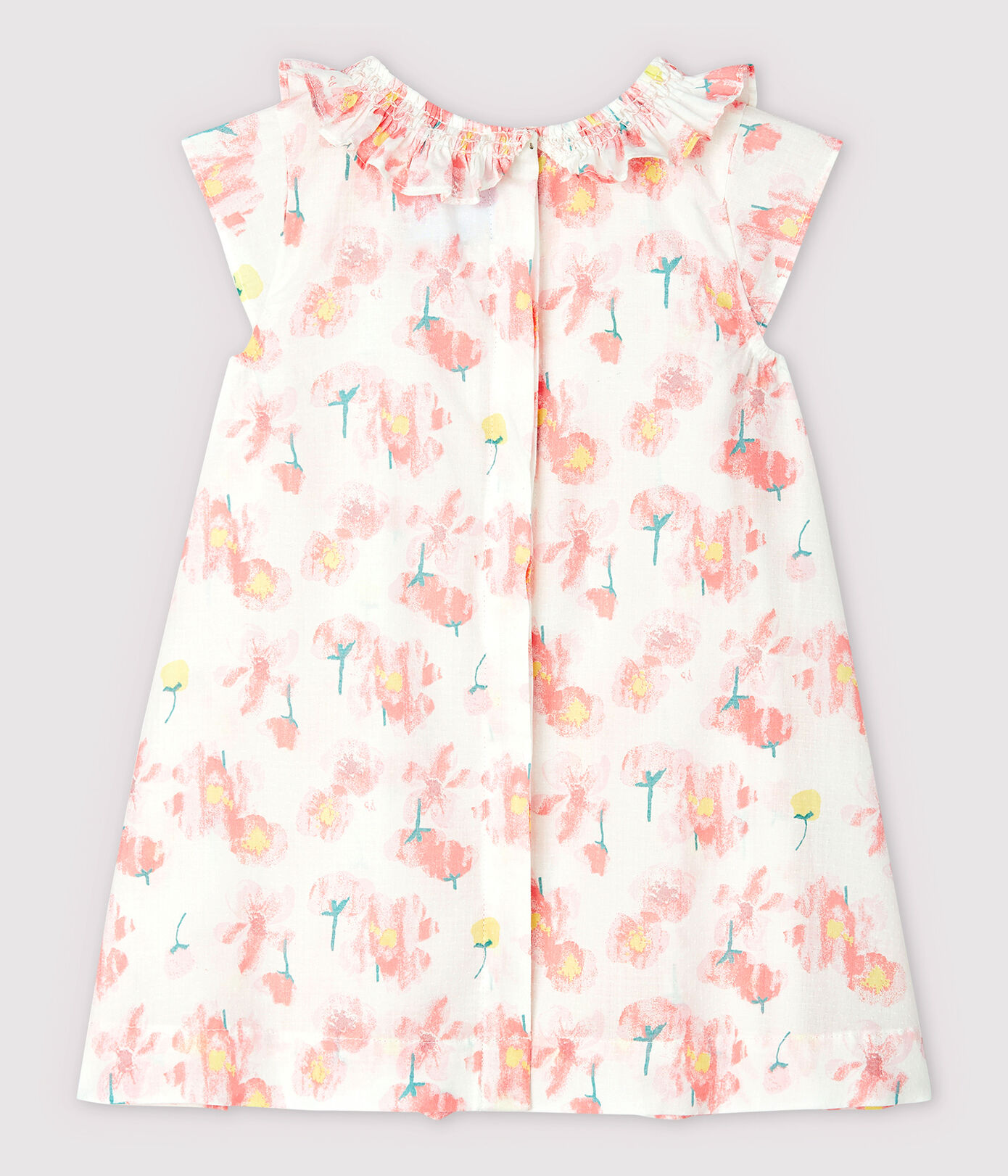 Robe manches courtes en popeline bébé fille