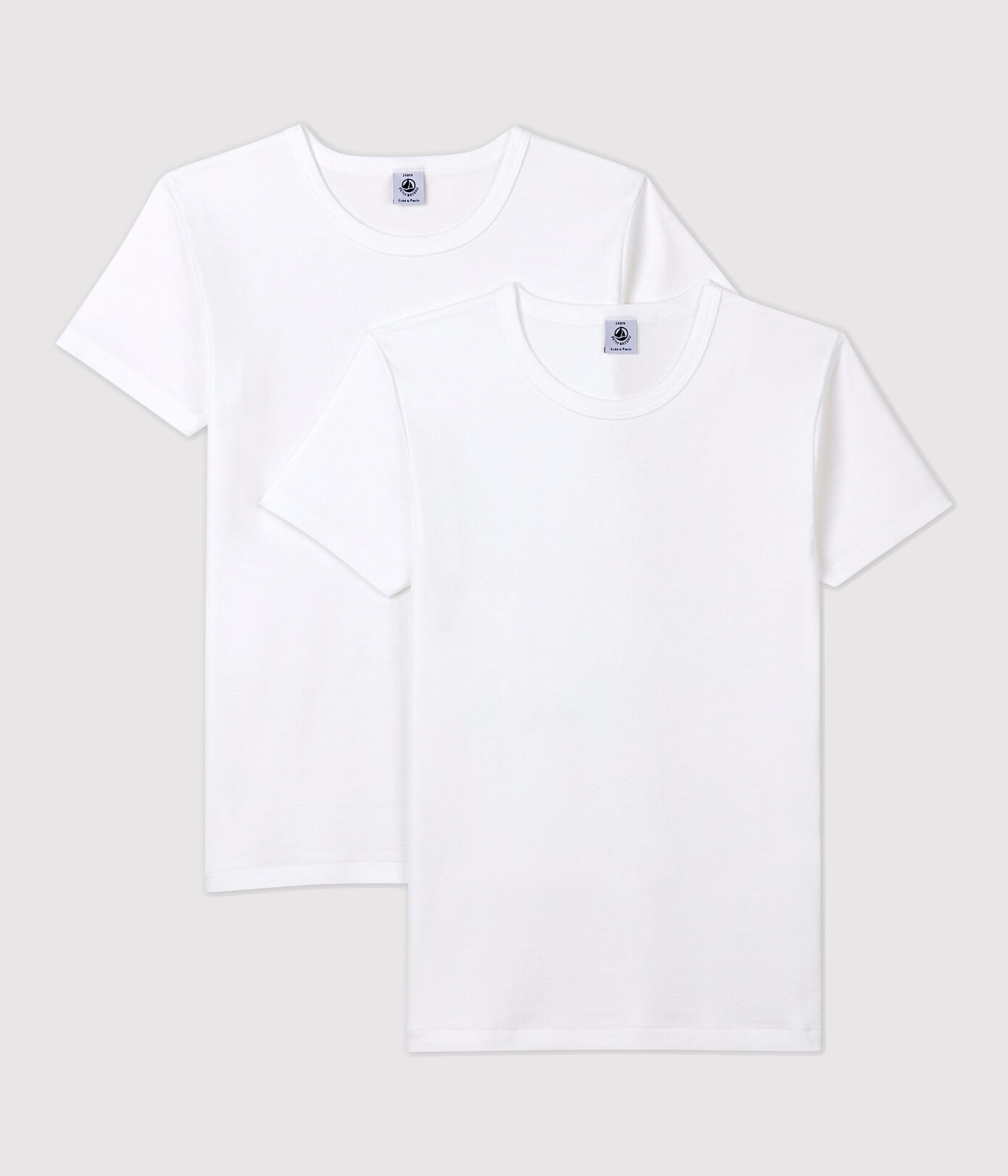 Lot de 2 tee-shirts manches courtes blancs garon