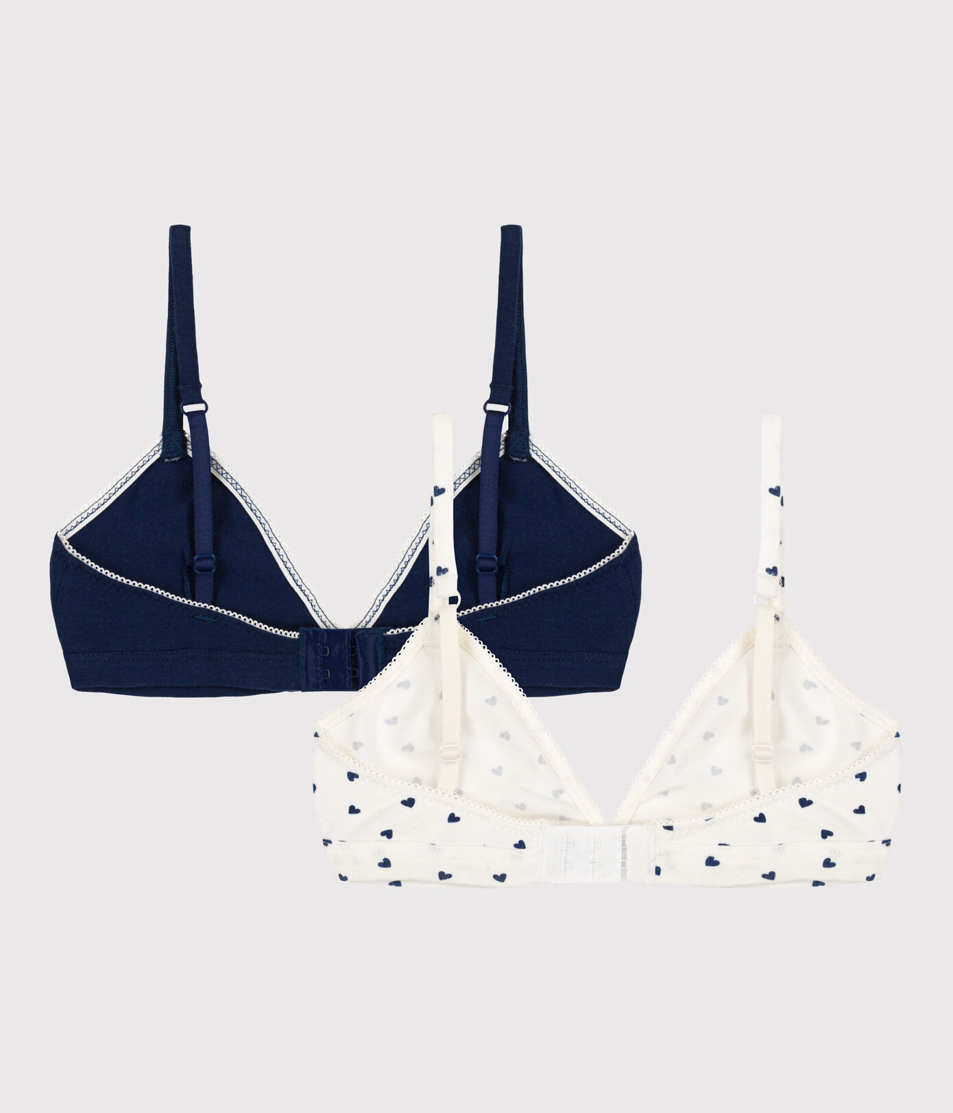 Lot de 2 soutiens-gorge coeur fille en coton et élasthanne