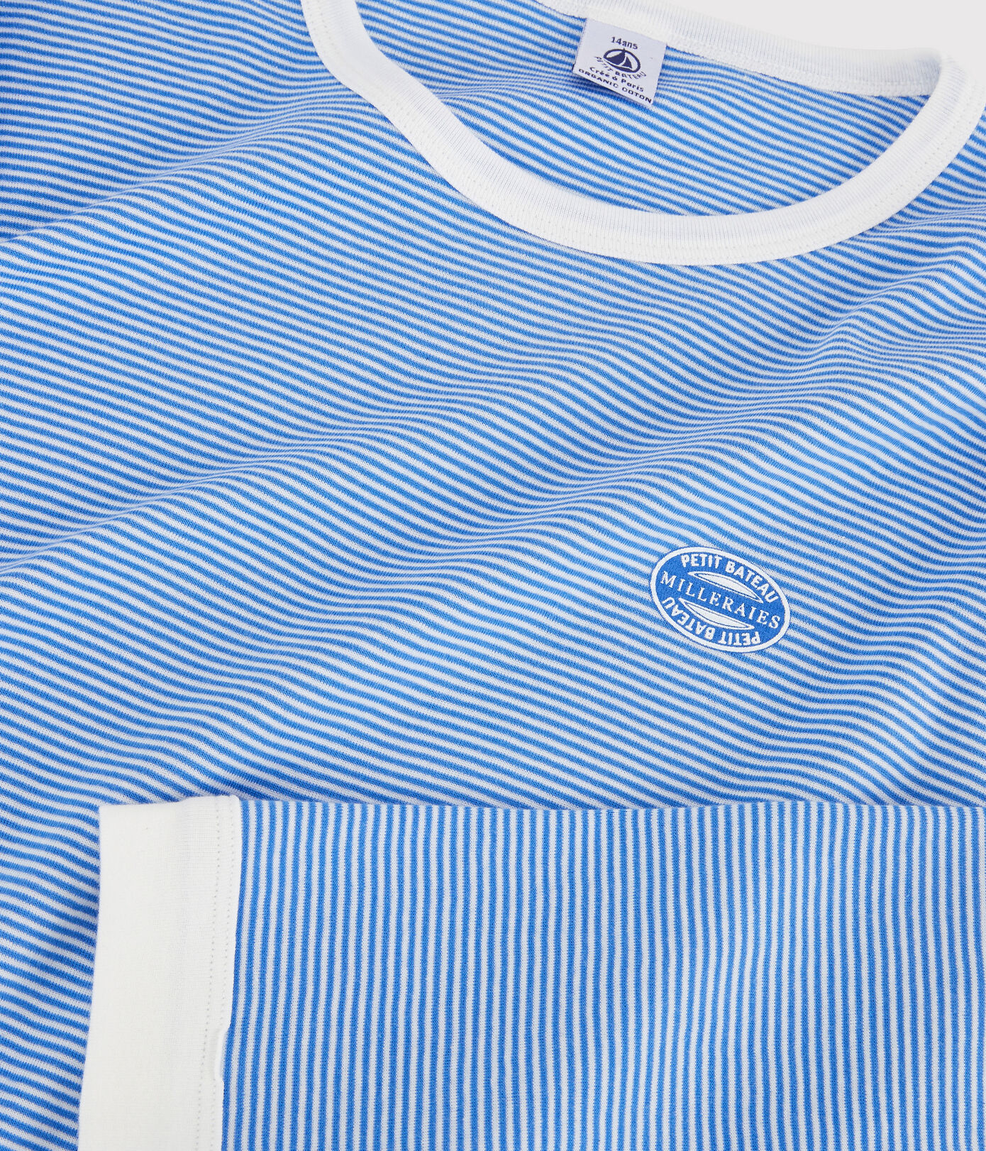 Pyjama milleraies bleu fille/garon en coton biologique