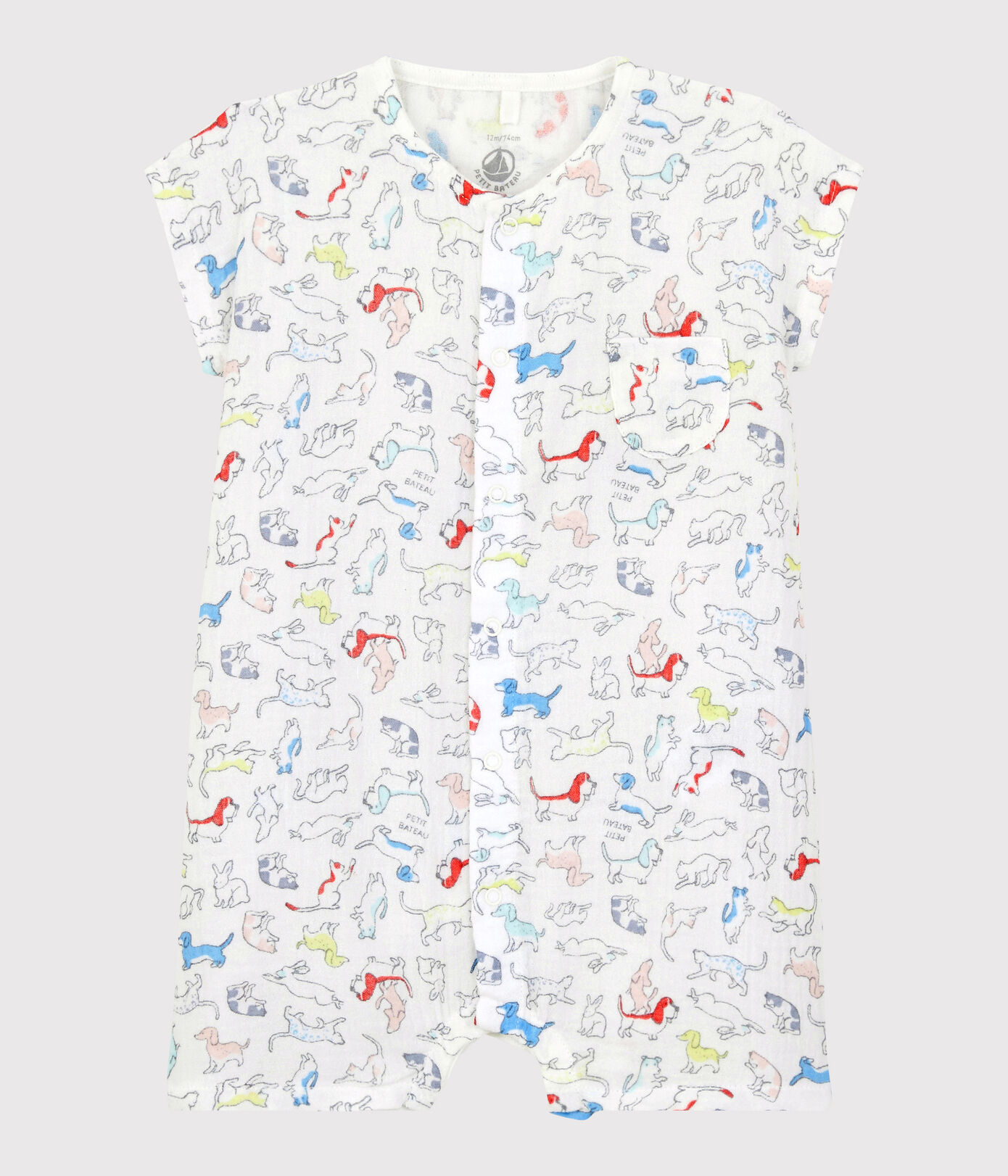 Combicourt chiots colorés bébé en tissu couche en coton biologique