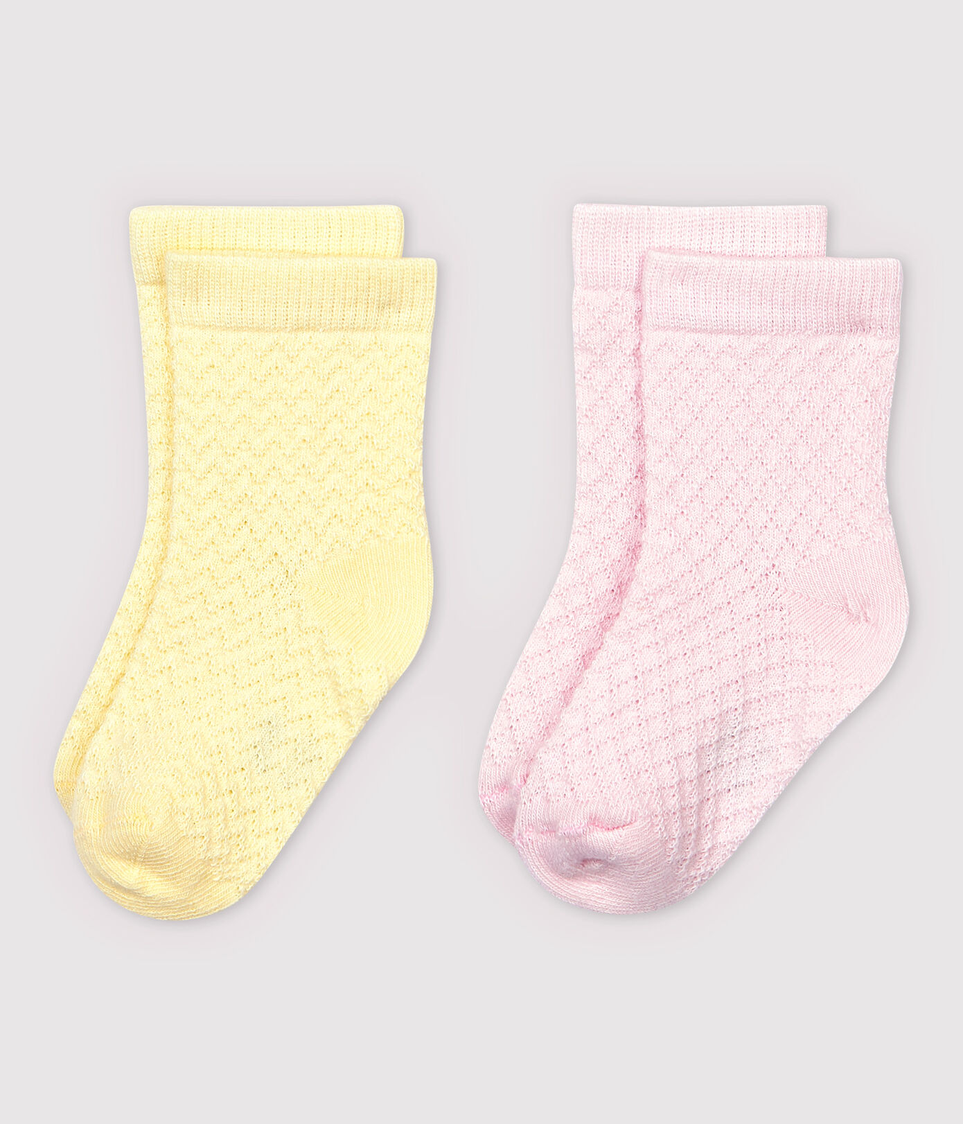 Lot de 2 chaussettes reliéfées bébé fille/garon