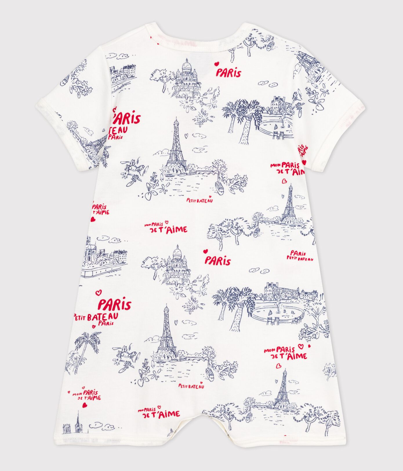 Combinaison courte Paris bébé en coton