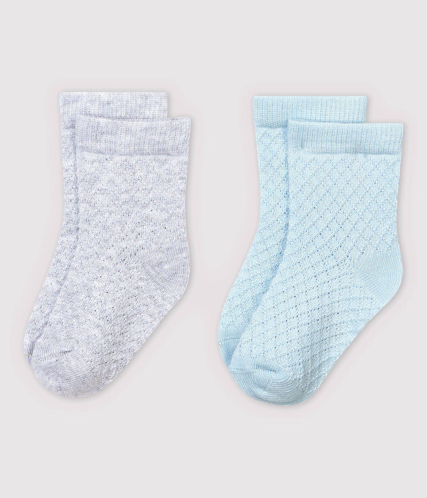 Lot de 2 chaussettes reliéfées bébé fille/garon