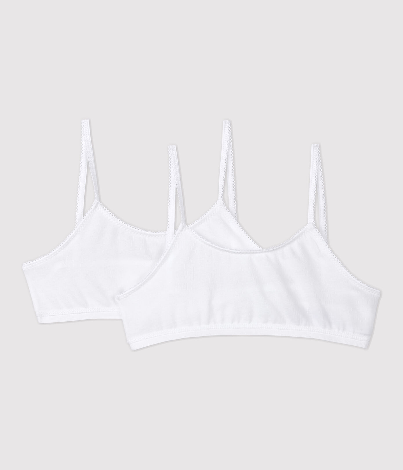 Lot de 2 brassières blanches petite fille
