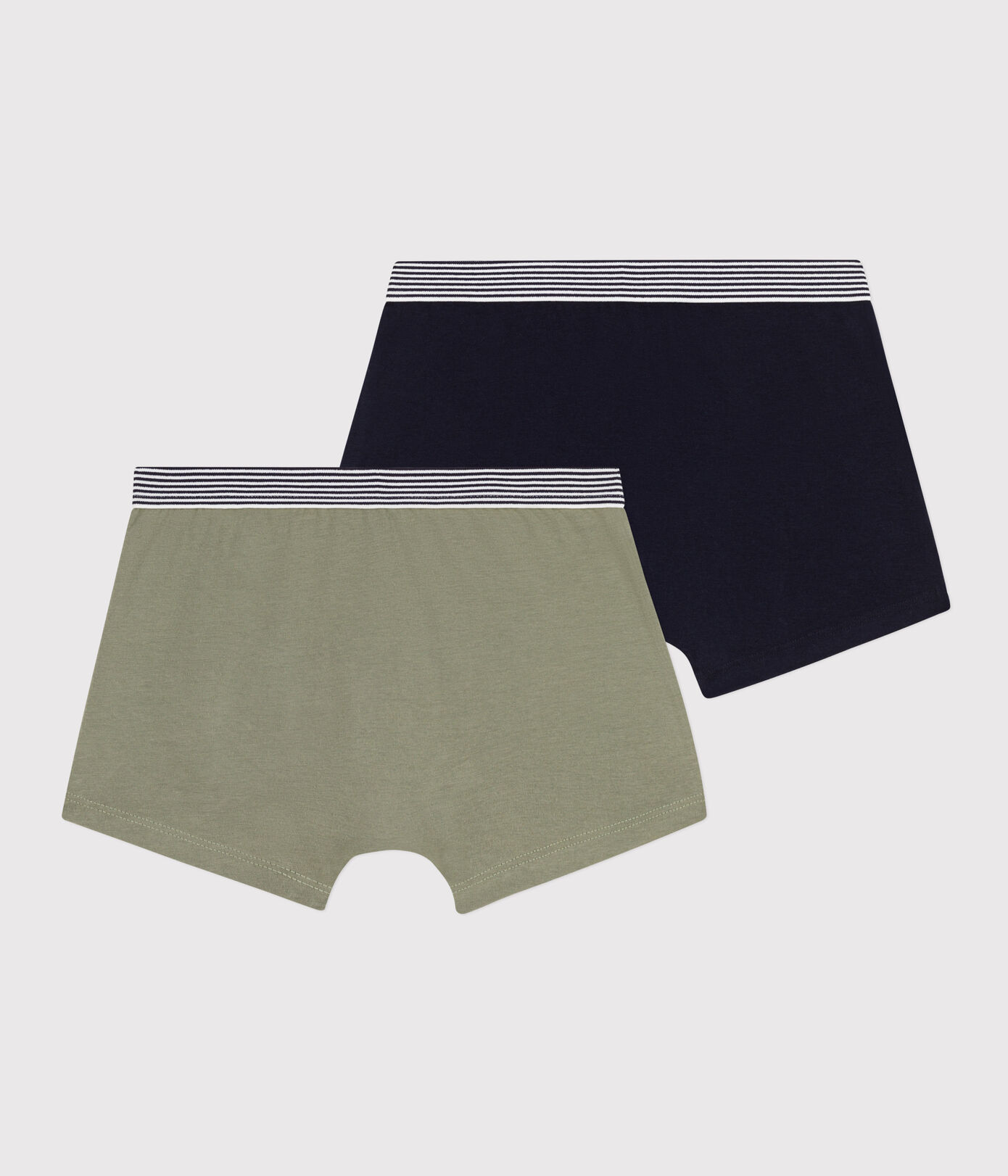 Lot de 2 boxers unis en coton et élasthanne garon