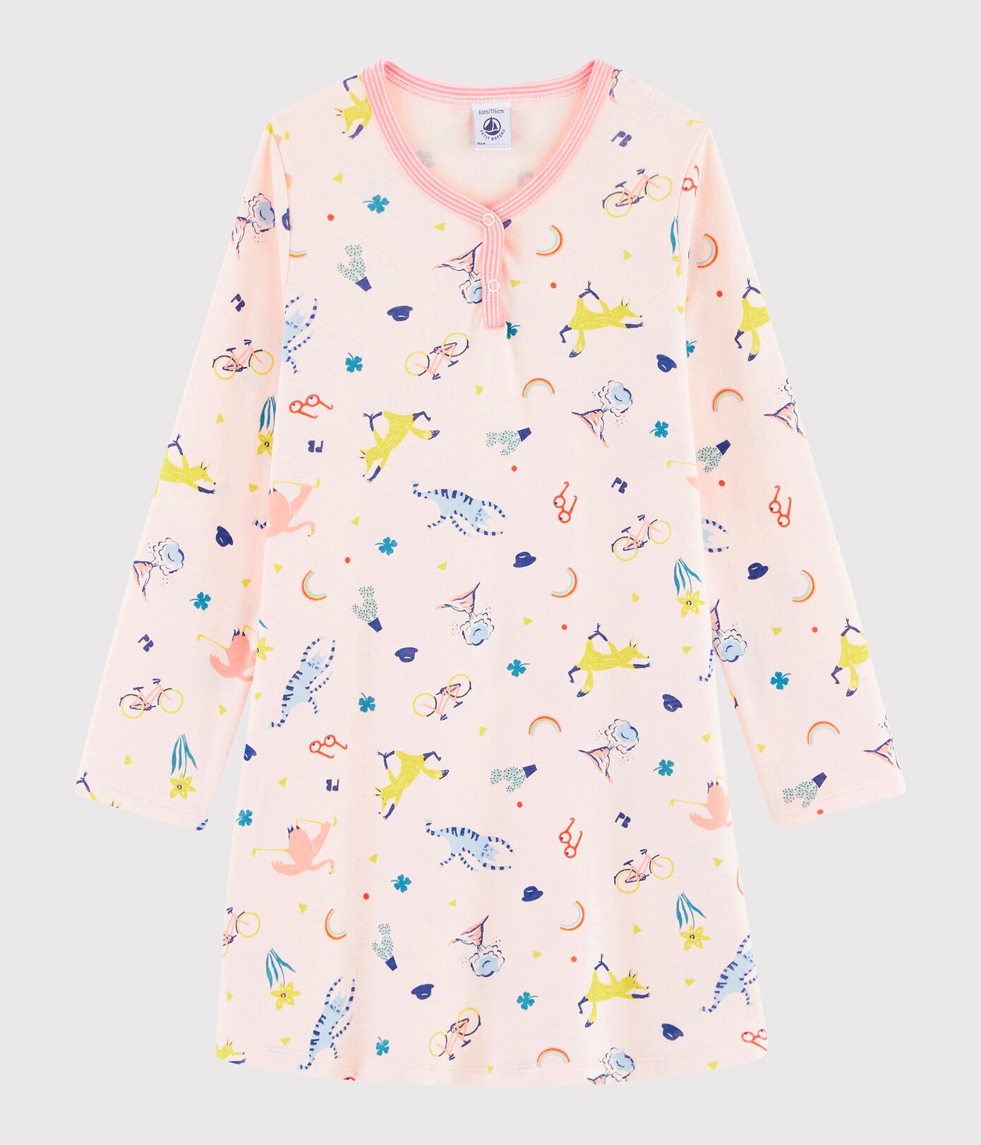 Chemise de nuit imprimé fantaisie petite fille en cte