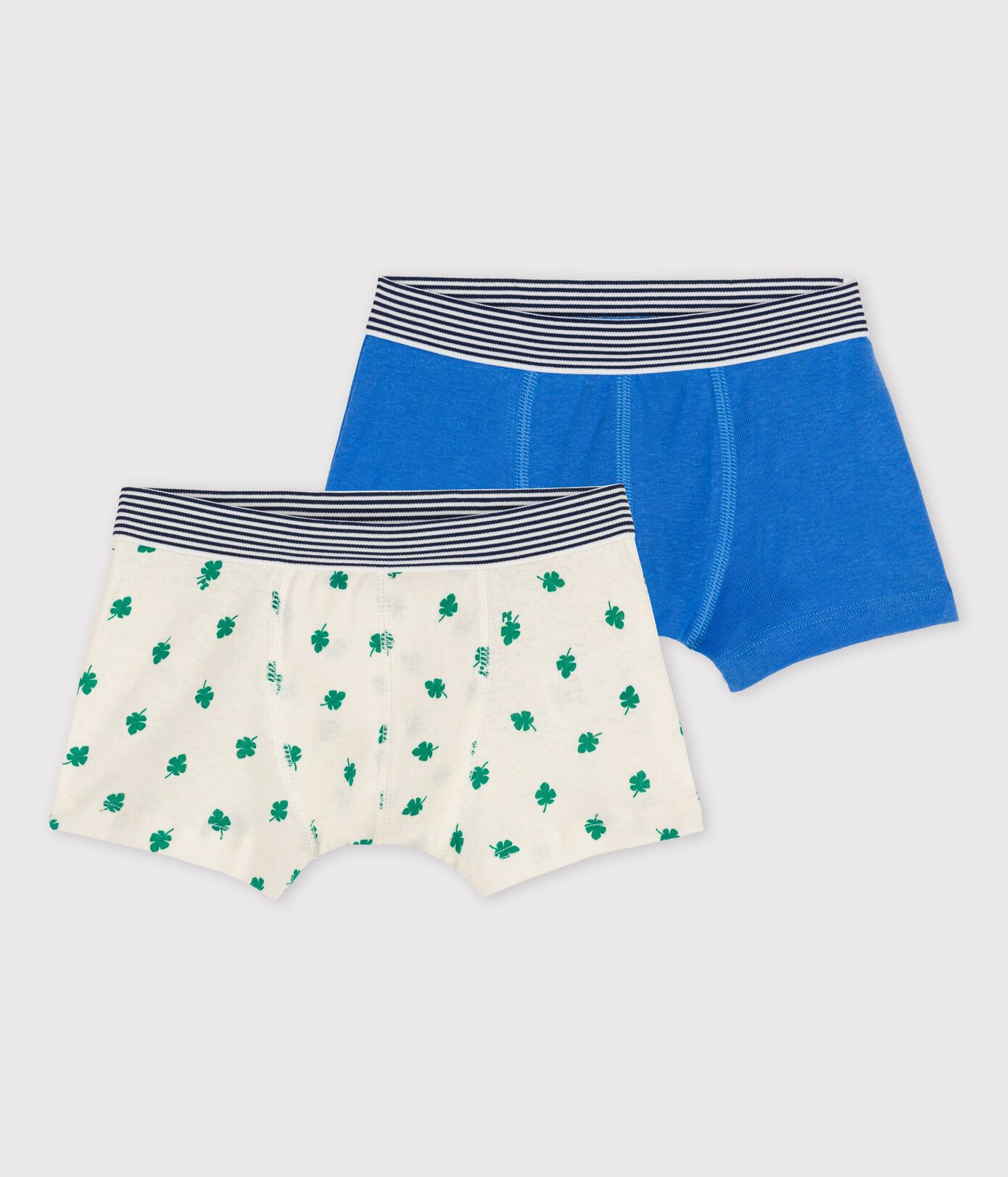 Lot de 2 boxers petit garon palmes en coton et lin